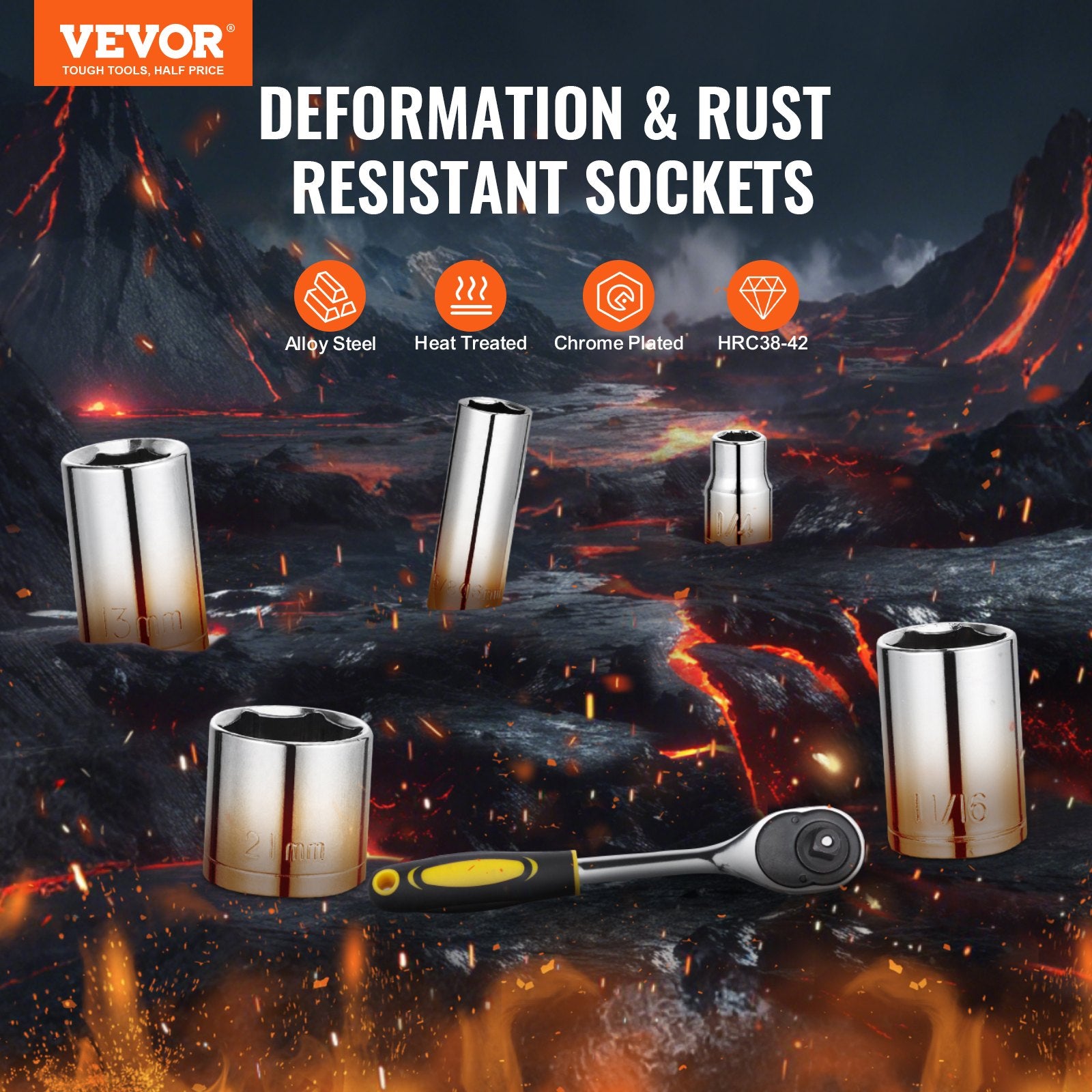 Įrankių rinkinys mechanikams VEVOR KL-30205, 207 dalių