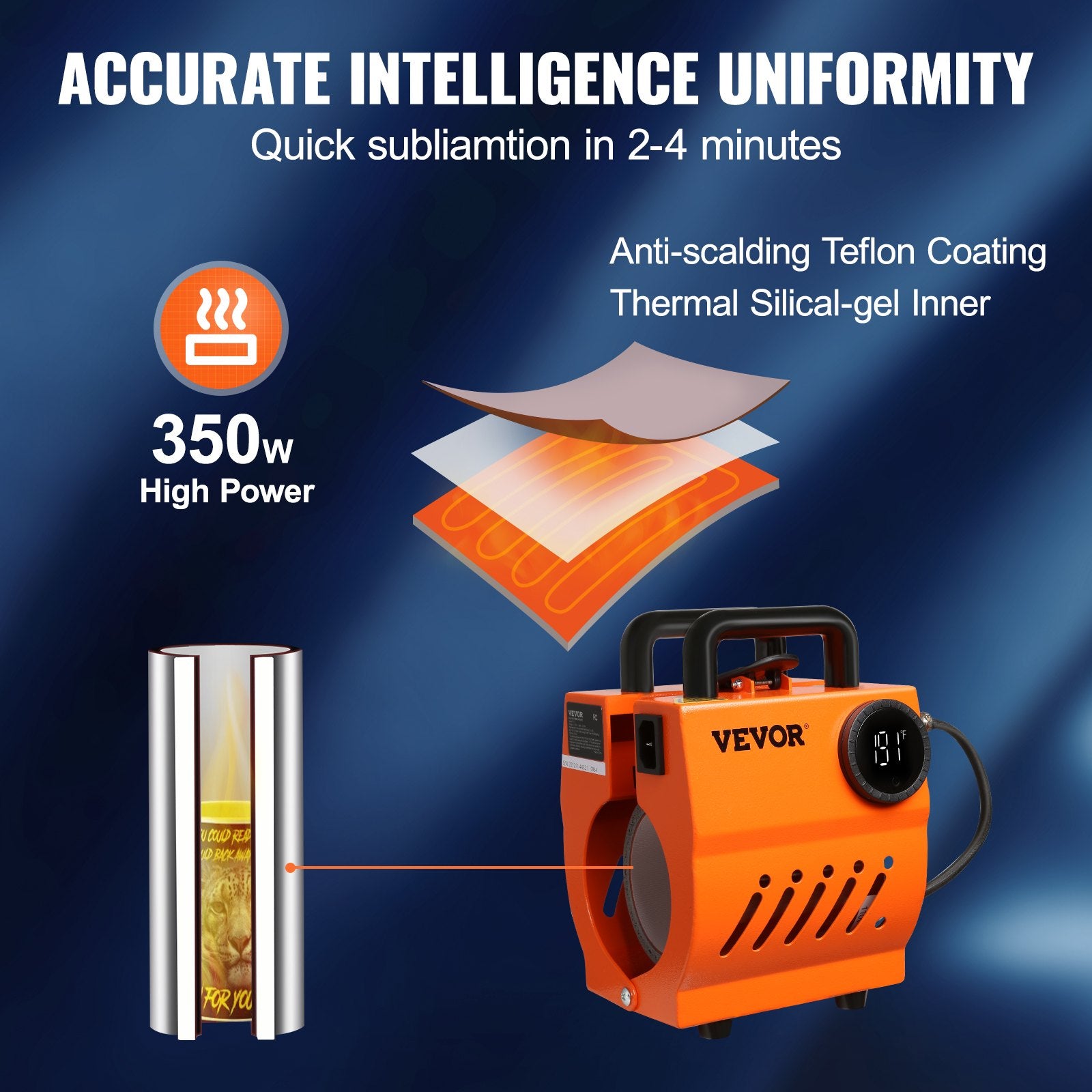 Puodelių termo presas VEVOR F110, 320W