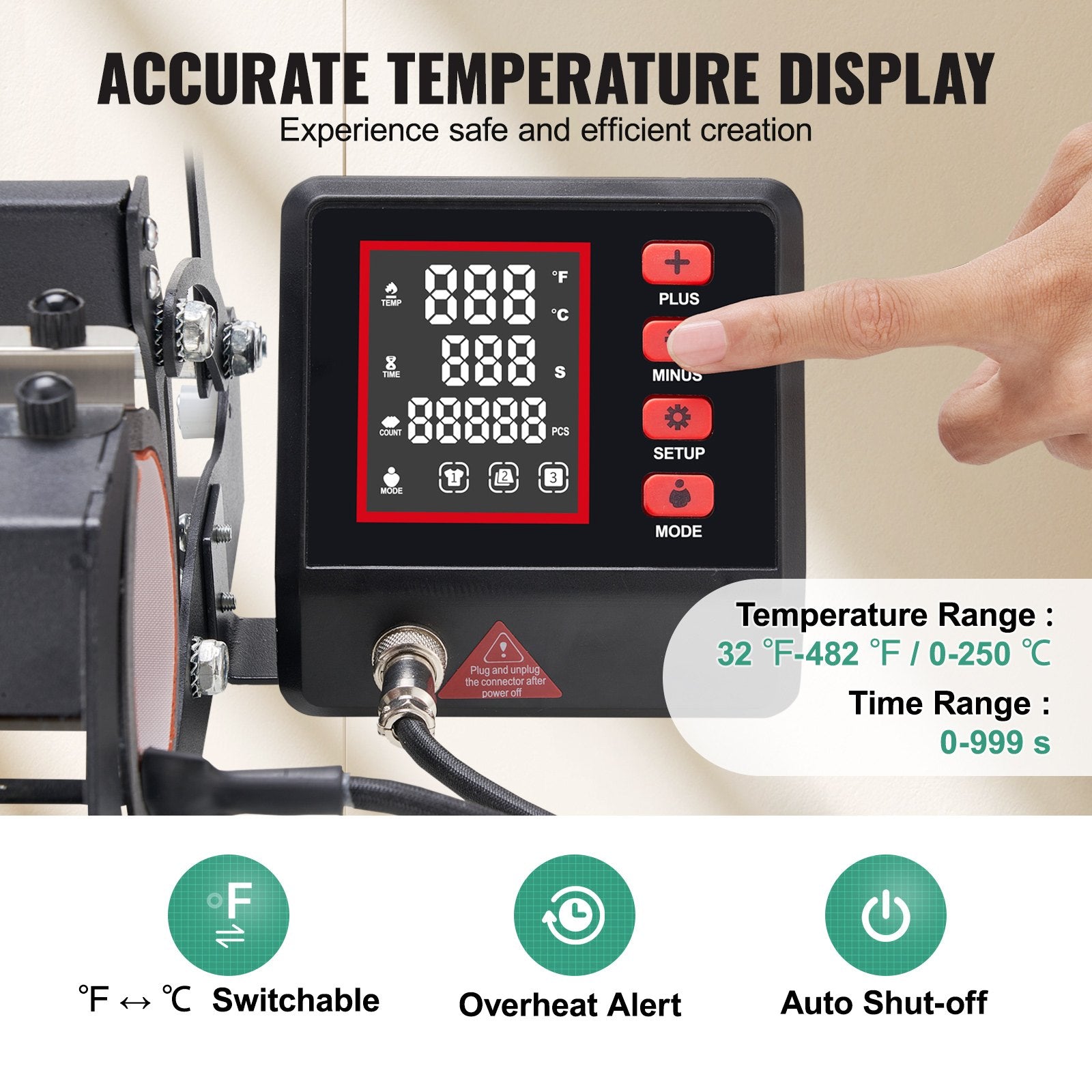 Termopresas puodeliams VEVOR SJYHPM30OZ, 11-30 oz