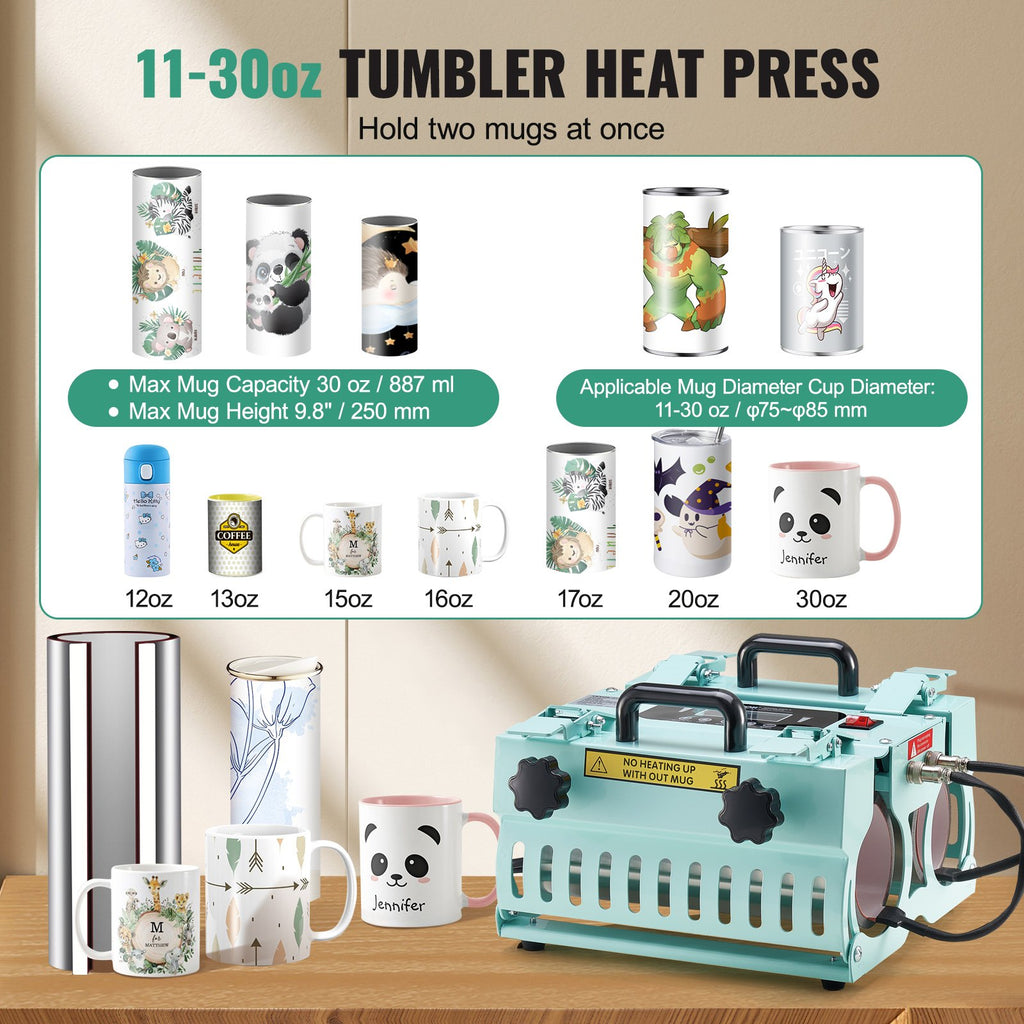 Termopresas puodeliams VEVOR TLK2730OZ-2S, 2 stotelės