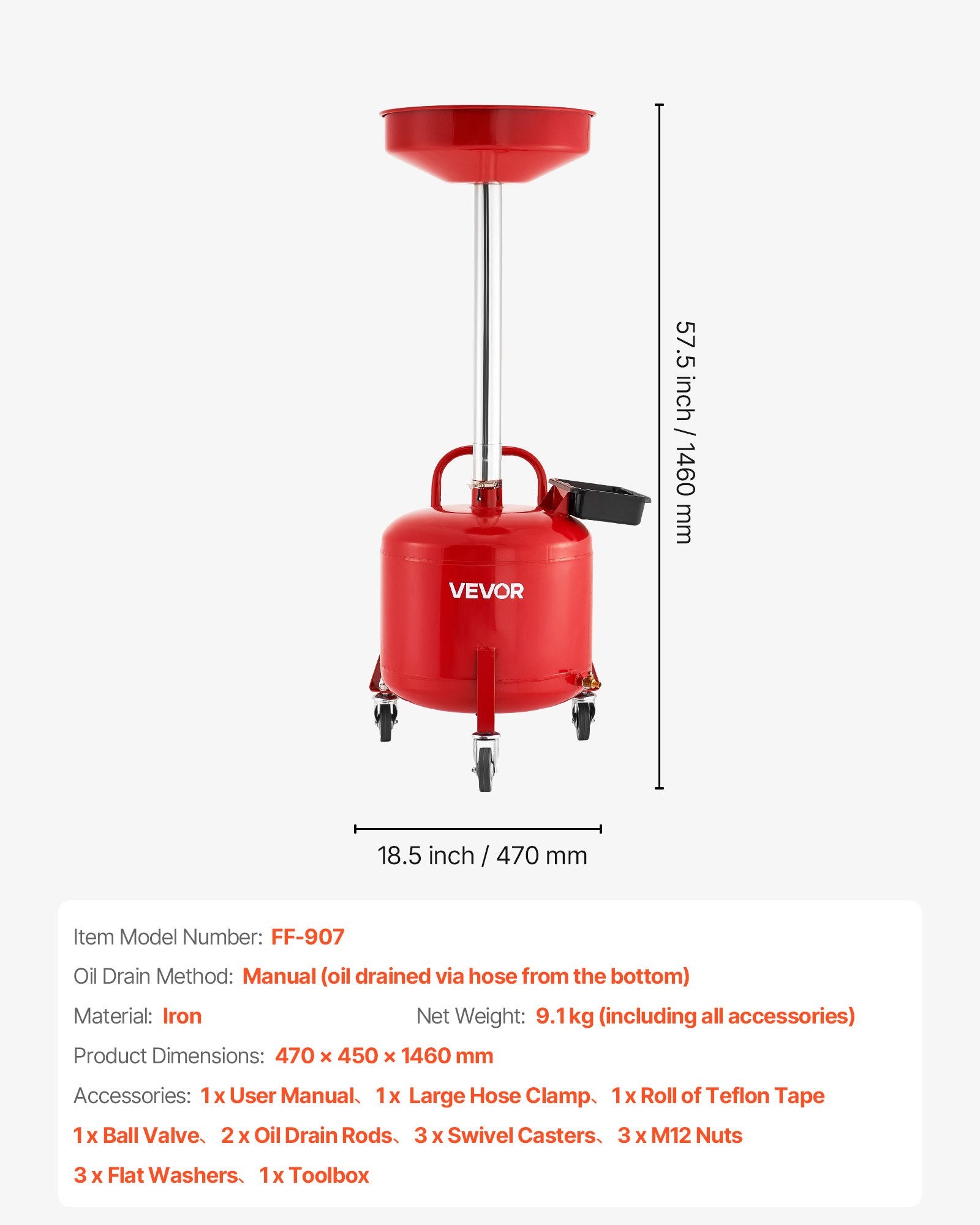 Alyvos surinkimo talpa VEVOR FF-907, 30 l