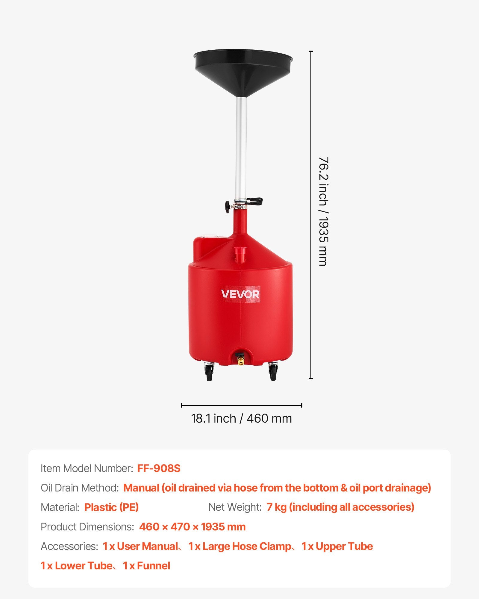 Alyvos surinkimo talpa VEVOR FF-908S, 68 l