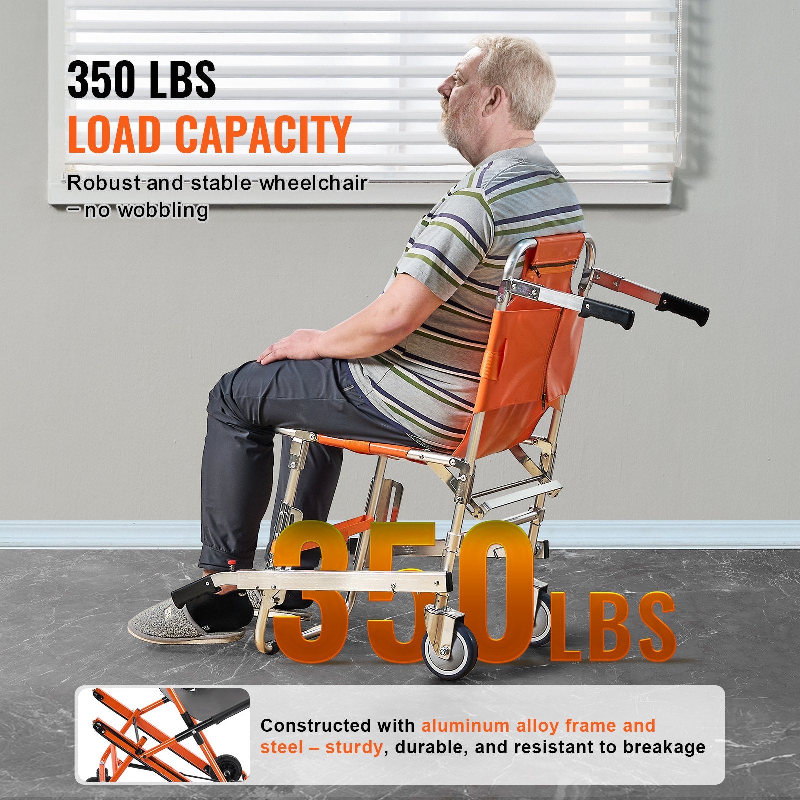 Evakuacinė kėdė laiptams VEVOR YHR-W1, 159 kg keliamoji galia