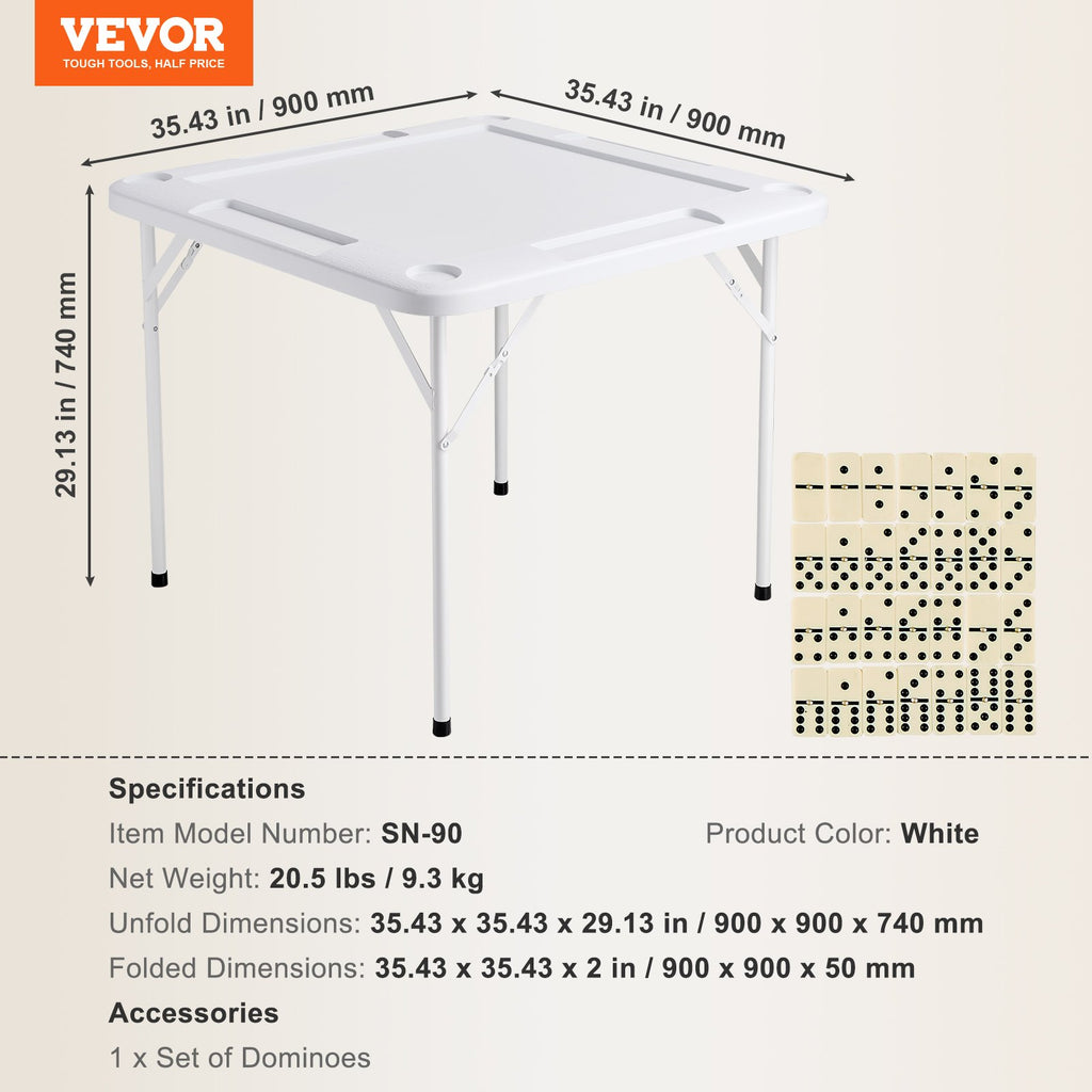Sulankstomas žaidimų stalas VEVOR SN-90, 90x90 cm