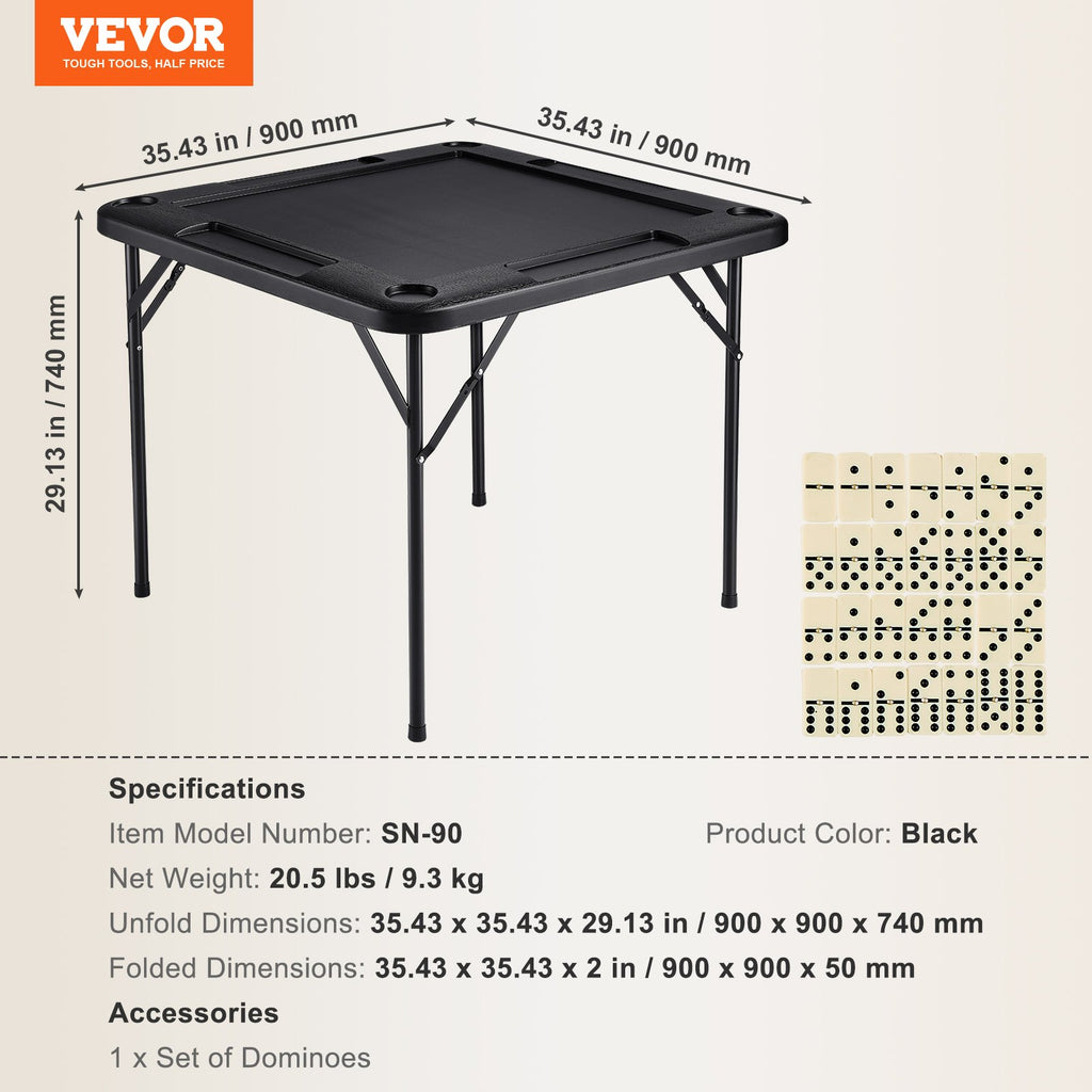 Sulankstomas žaidimų stalas VEVOR SN-90, 90x90 cm
