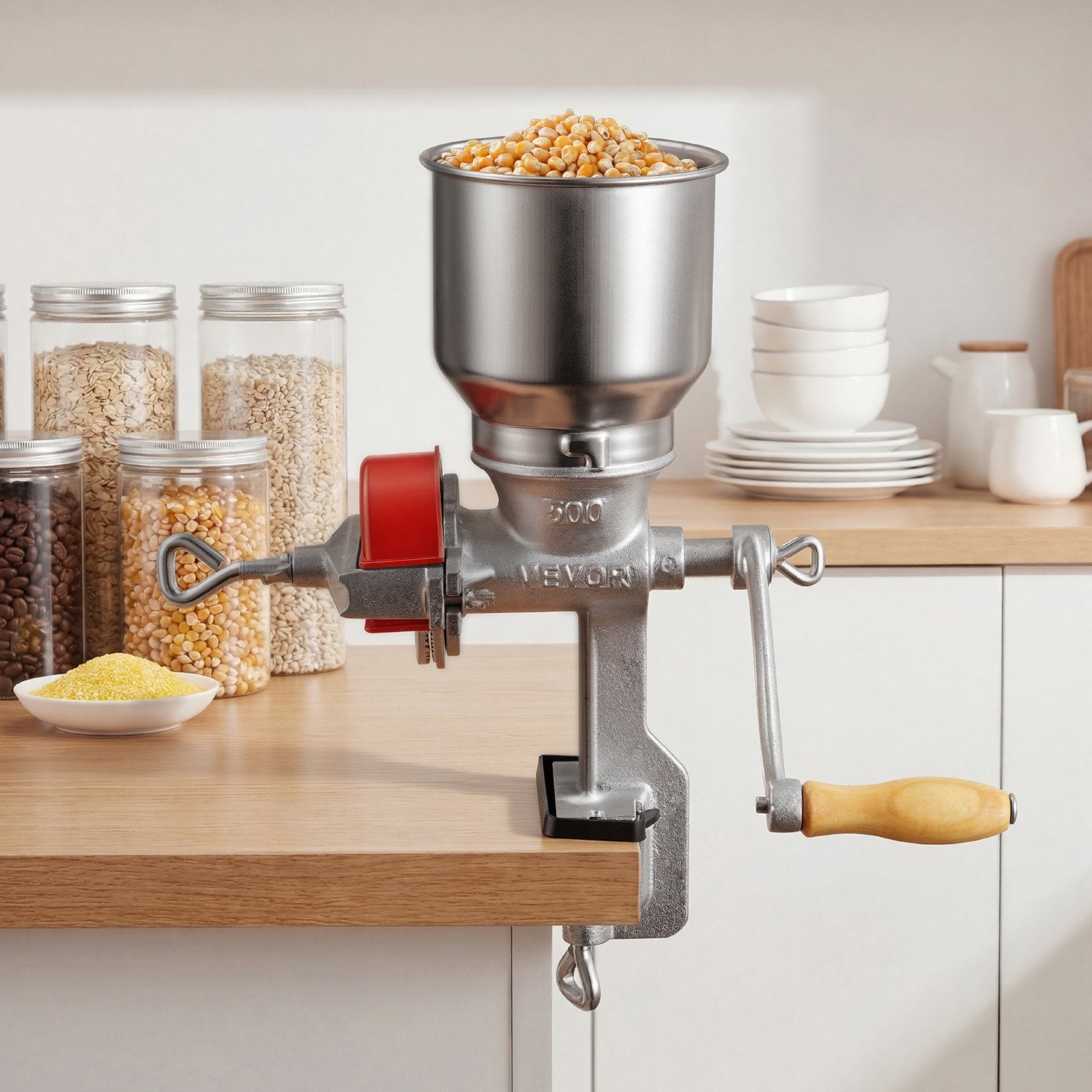 Rankinis grūdų malūnas VEVOR BST-500D1Z, ketaus korpusas