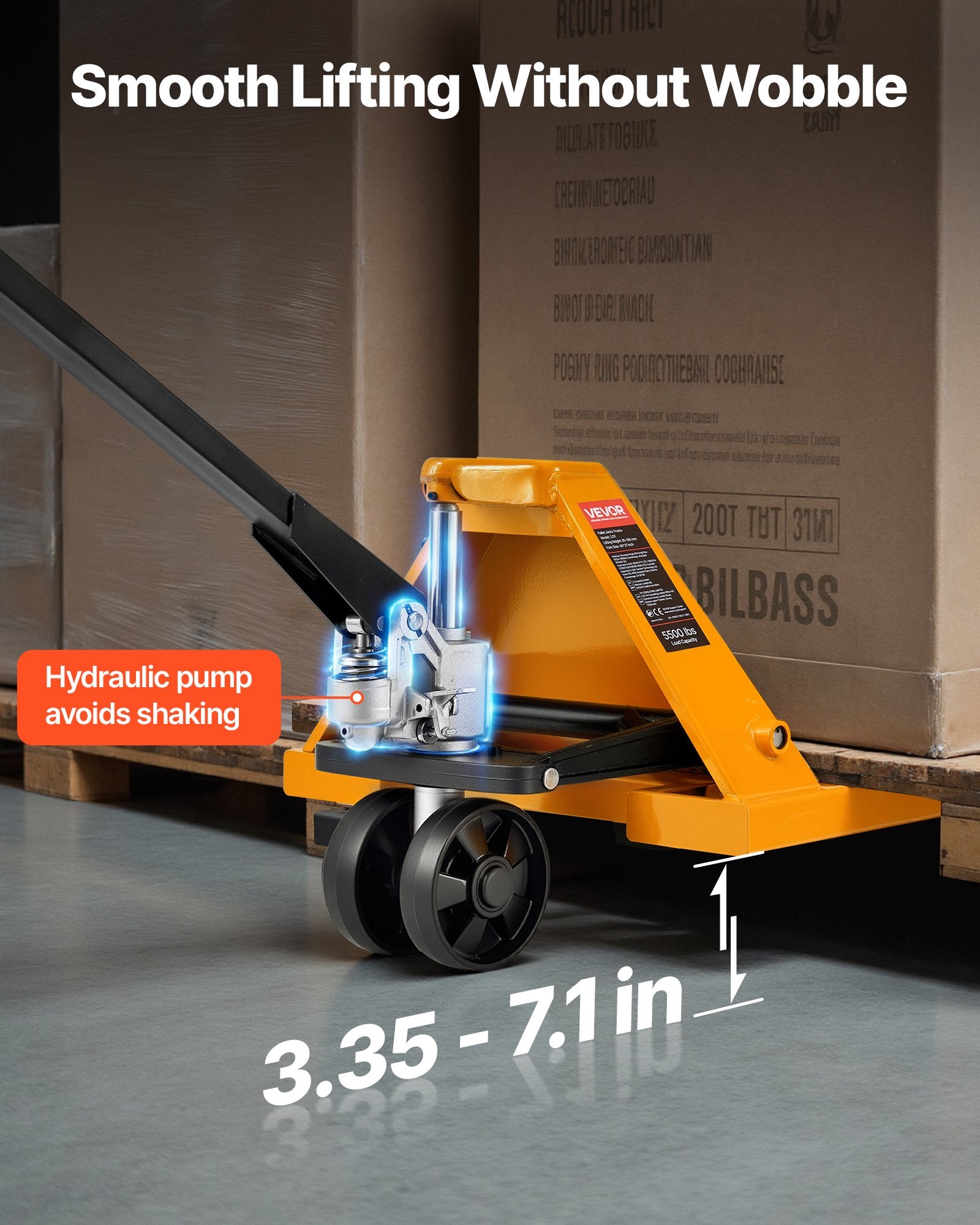 Rankinis palečių vežimėlis VEVOR 2.5T, 2,5 t keliamoji galia