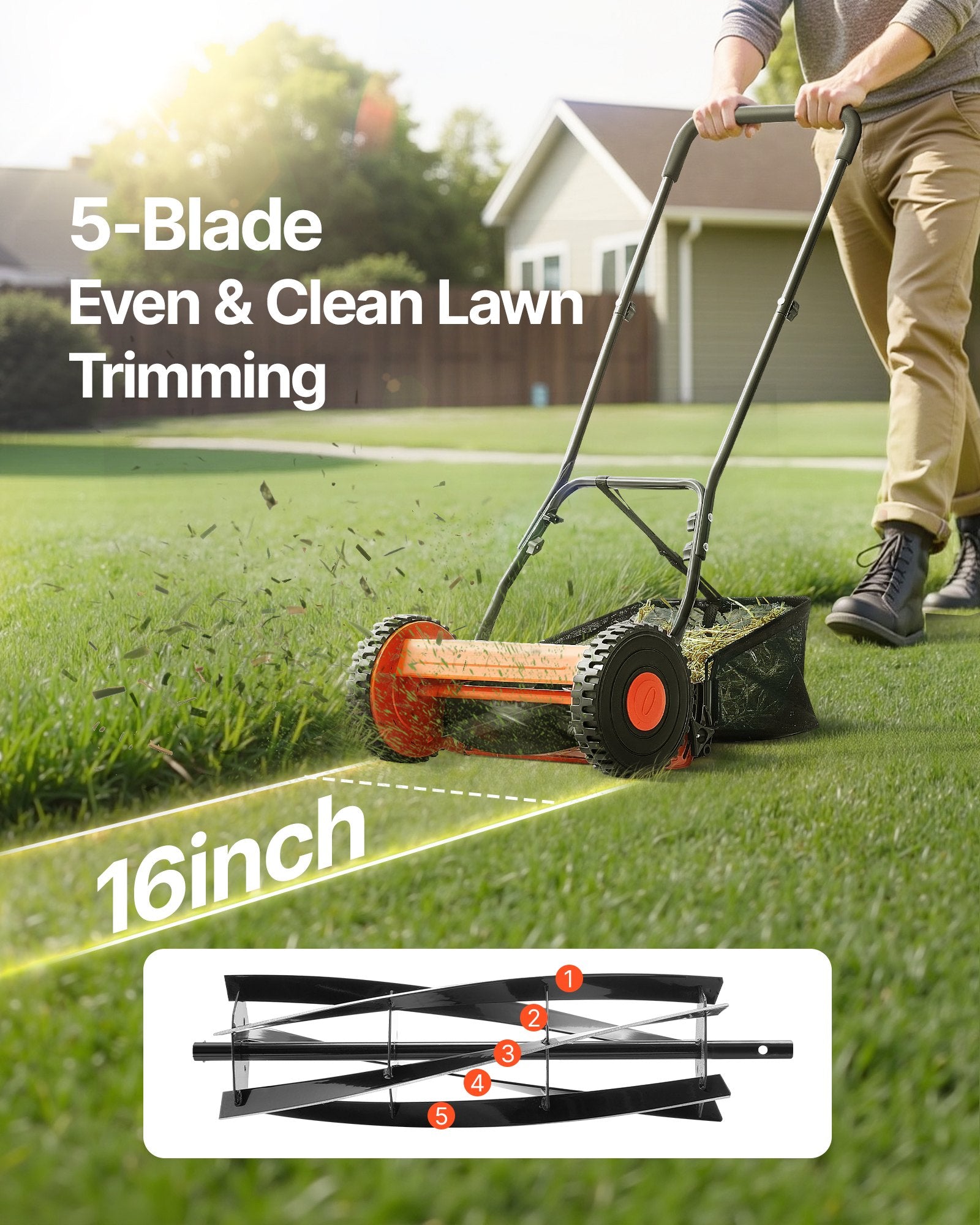 Mechaninė vėjapjovė VEVOR HS-GT1601D, 40 cm