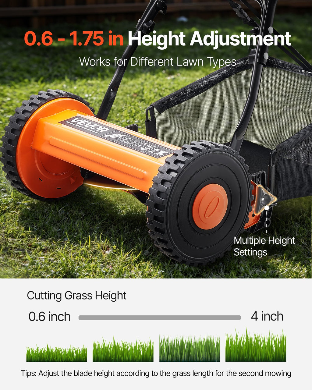 Mechaninė vėjapjovė VEVOR HS-GT1601D, 40 cm