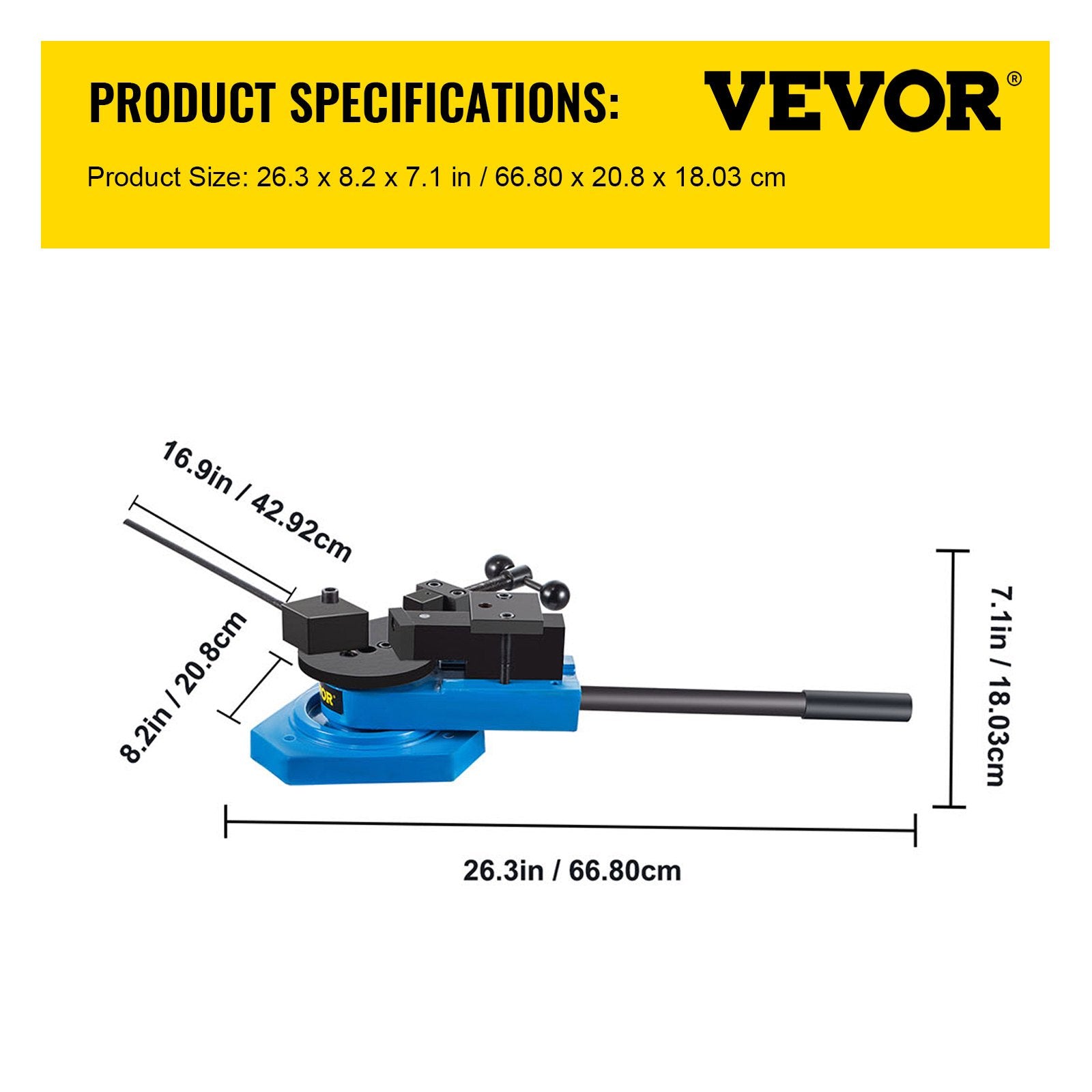 Metalinių strypų lenkimo staklės VEVOR SBG-40, 15,8 mm talpa