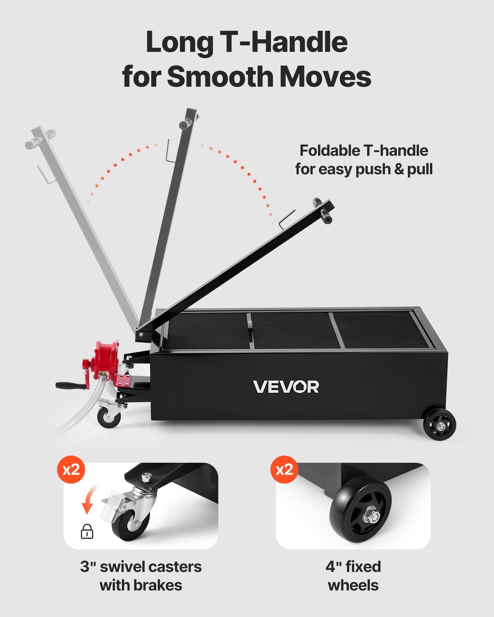 Žemo profilio alyvos surinkimo talpa VEVOR FF-931-S-T, 94,6 l