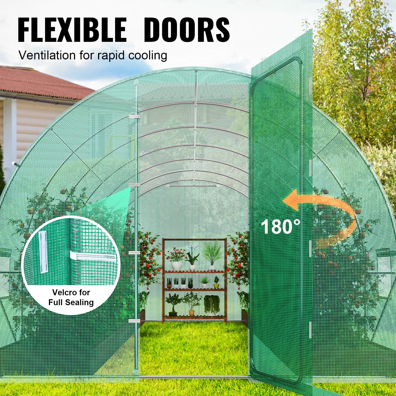 Tunelinis šiltnamis VEVOR 3x6x2.25m, 18 m²