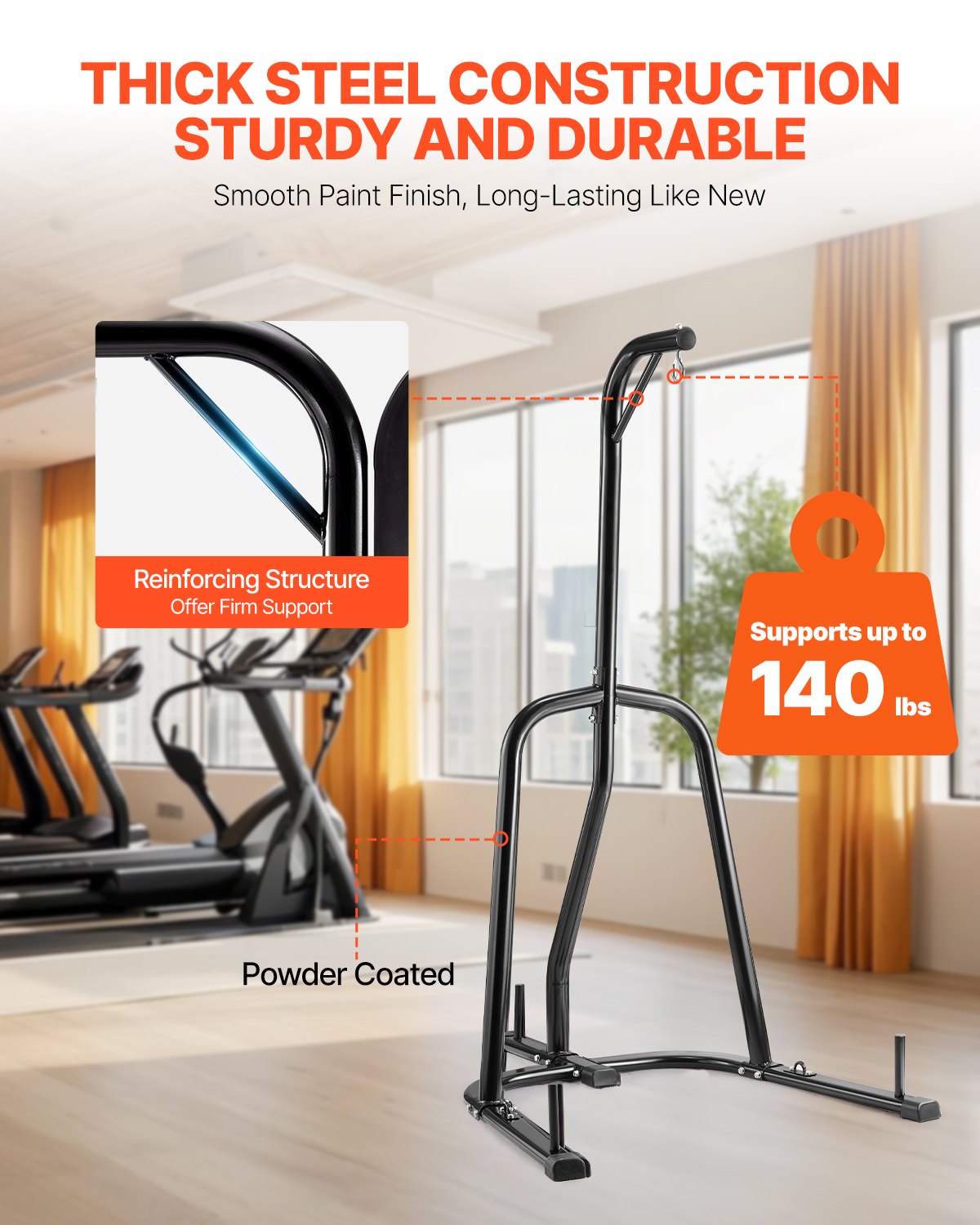 Bokso kriaušės stovas VEVOR ssshksdj-b, iki 65 kg