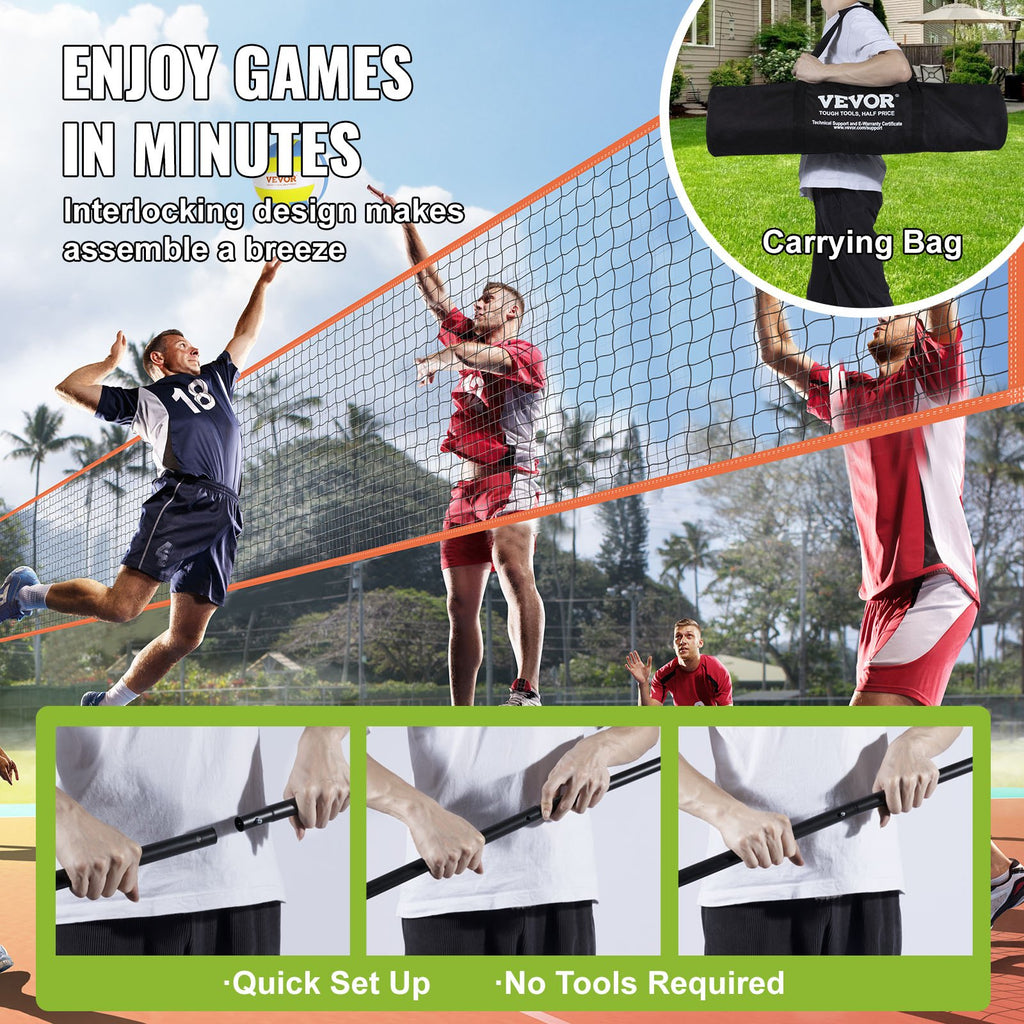 Keturpusis tinklinio ir badmintono tinklas VEVOR JH-205, reguliuojamas aukštis