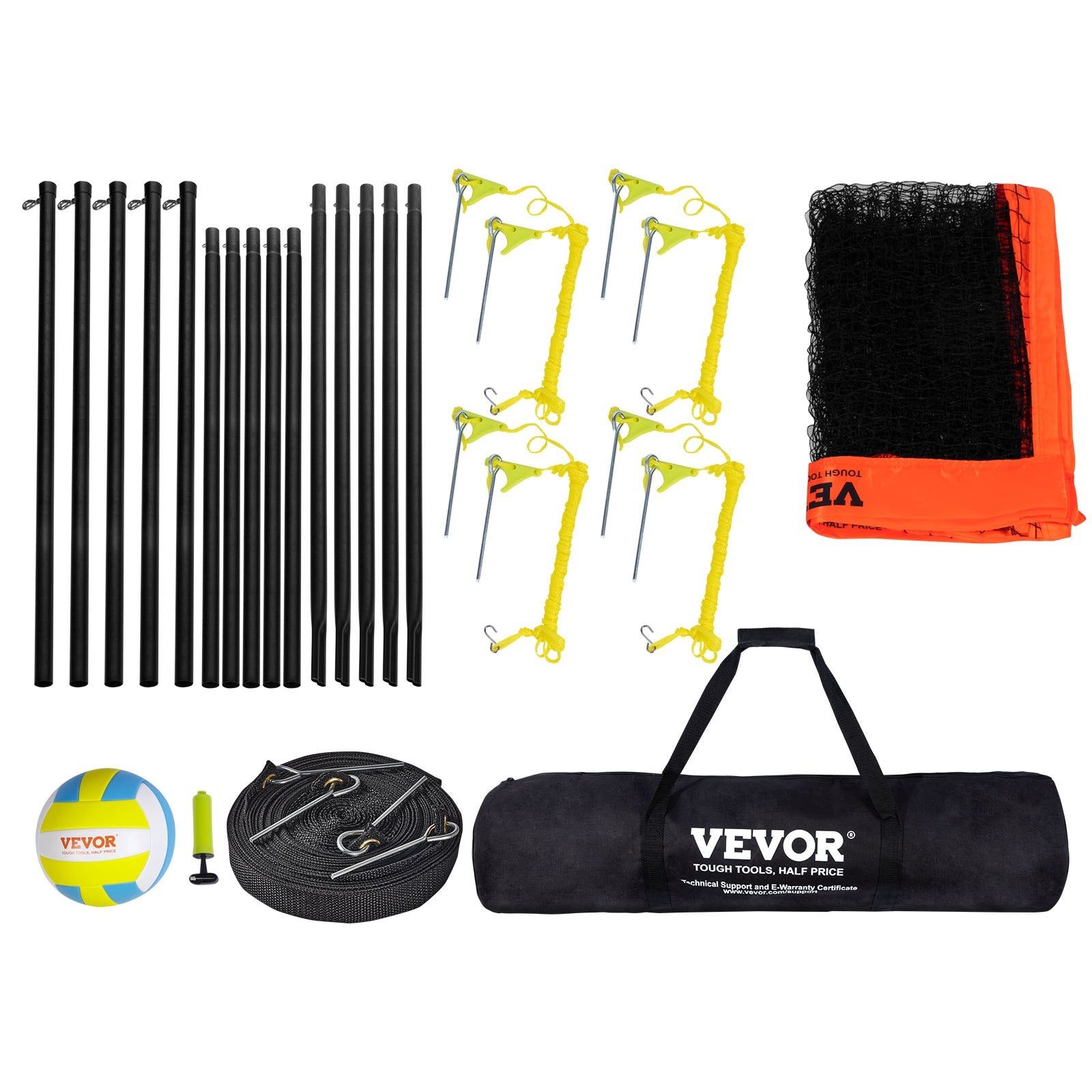 Keturpusis tinklinio ir badmintono tinklas VEVOR JH-205, reguliuojamas aukštis