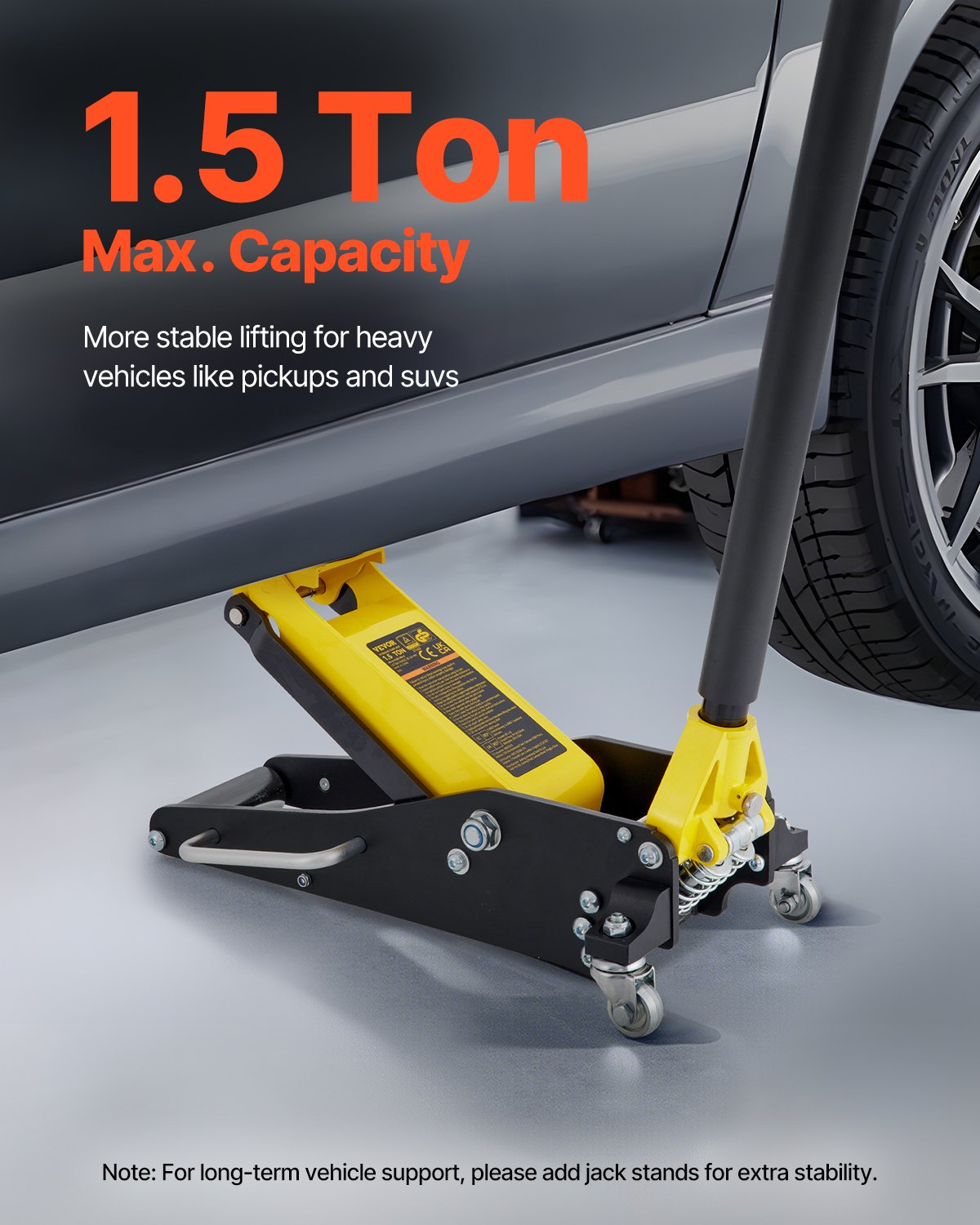 Žemo profilio domkratas VEVOR QJD-LTD015A-00, 1,5 t