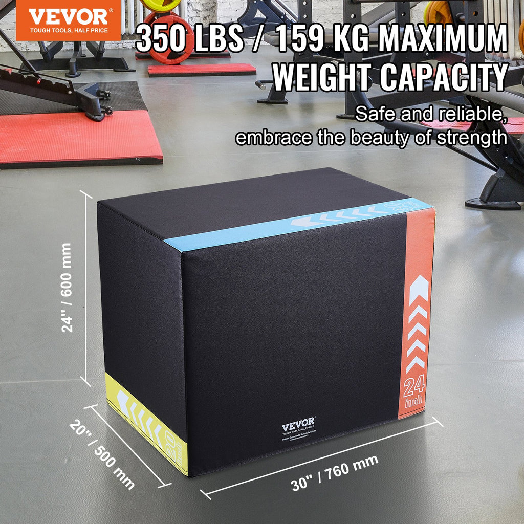 Pliometrinė šuolių dėžė VEVOR SS-EP-30-24-20, 3-in-1 dizainas