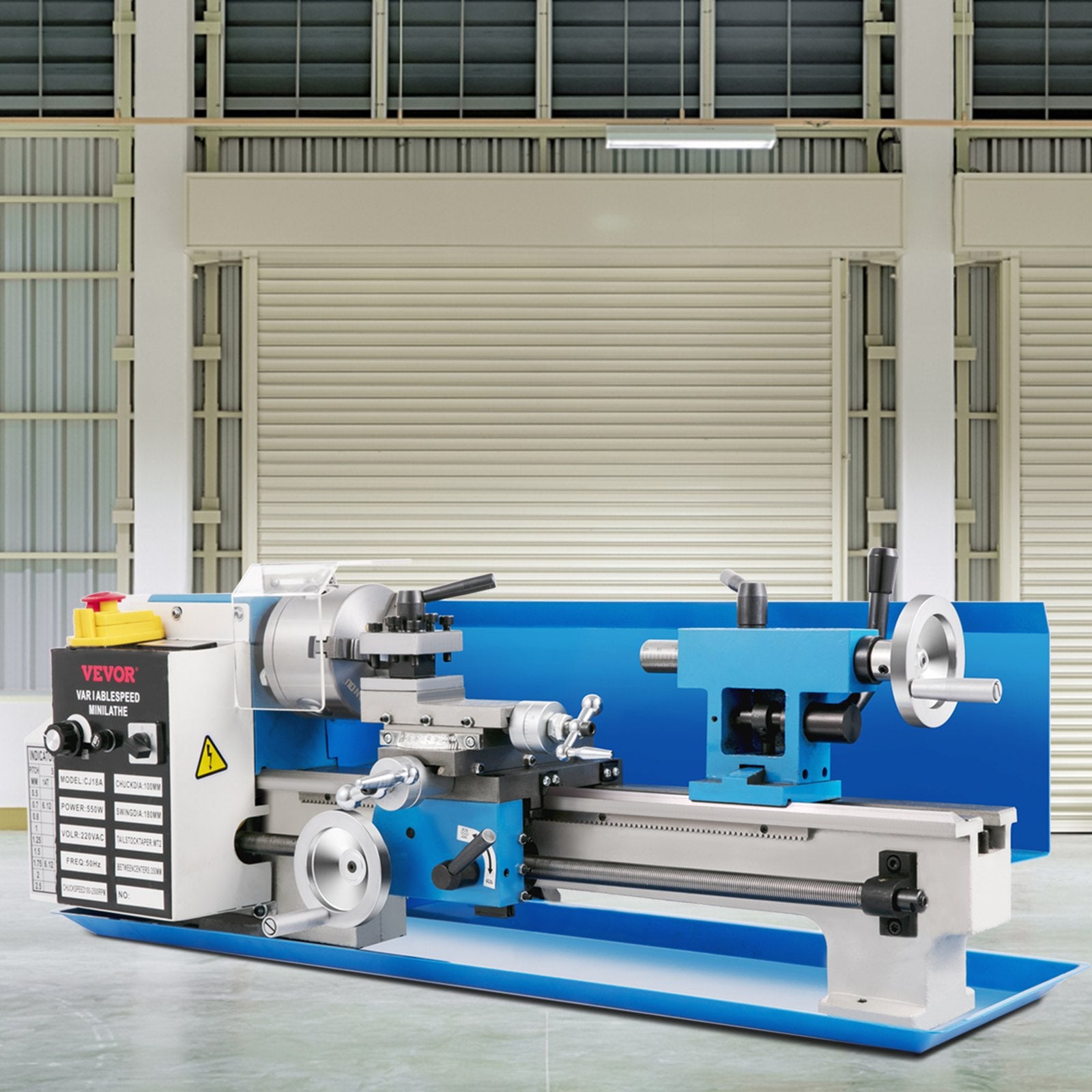 Mini metalo tekinimo staklės VEVOR 180 x 350 mm, 550W
