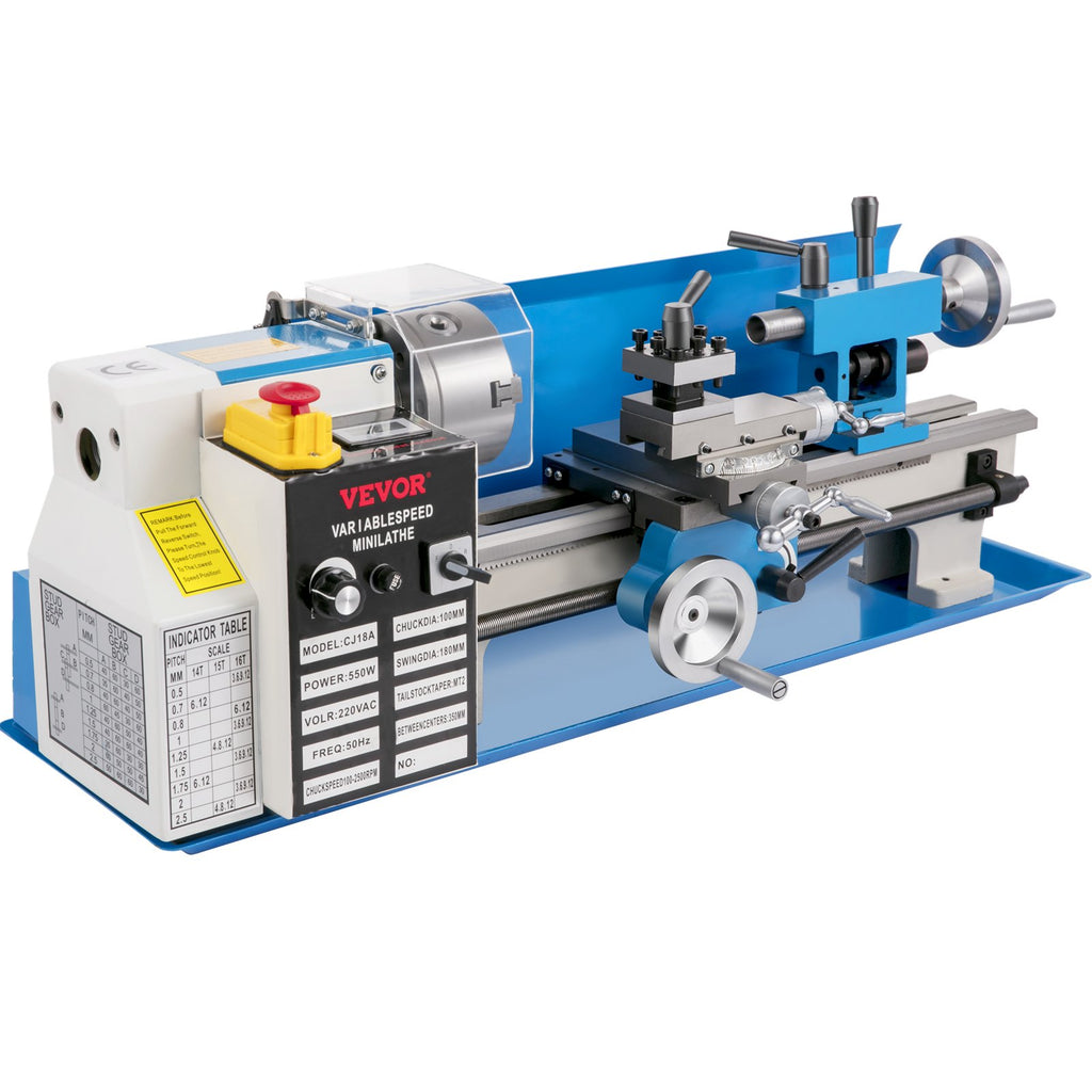 Mini metalo tekinimo staklės VEVOR 180 x 350 mm, 550W