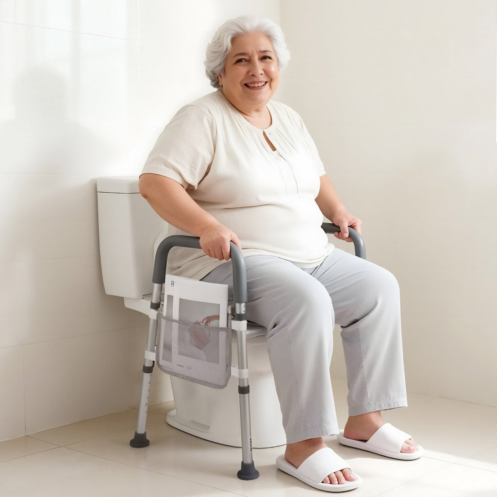 Paaukštinta tualeto sėdynė su rankenomis VEVOR XZY402, 181 kg apkrova