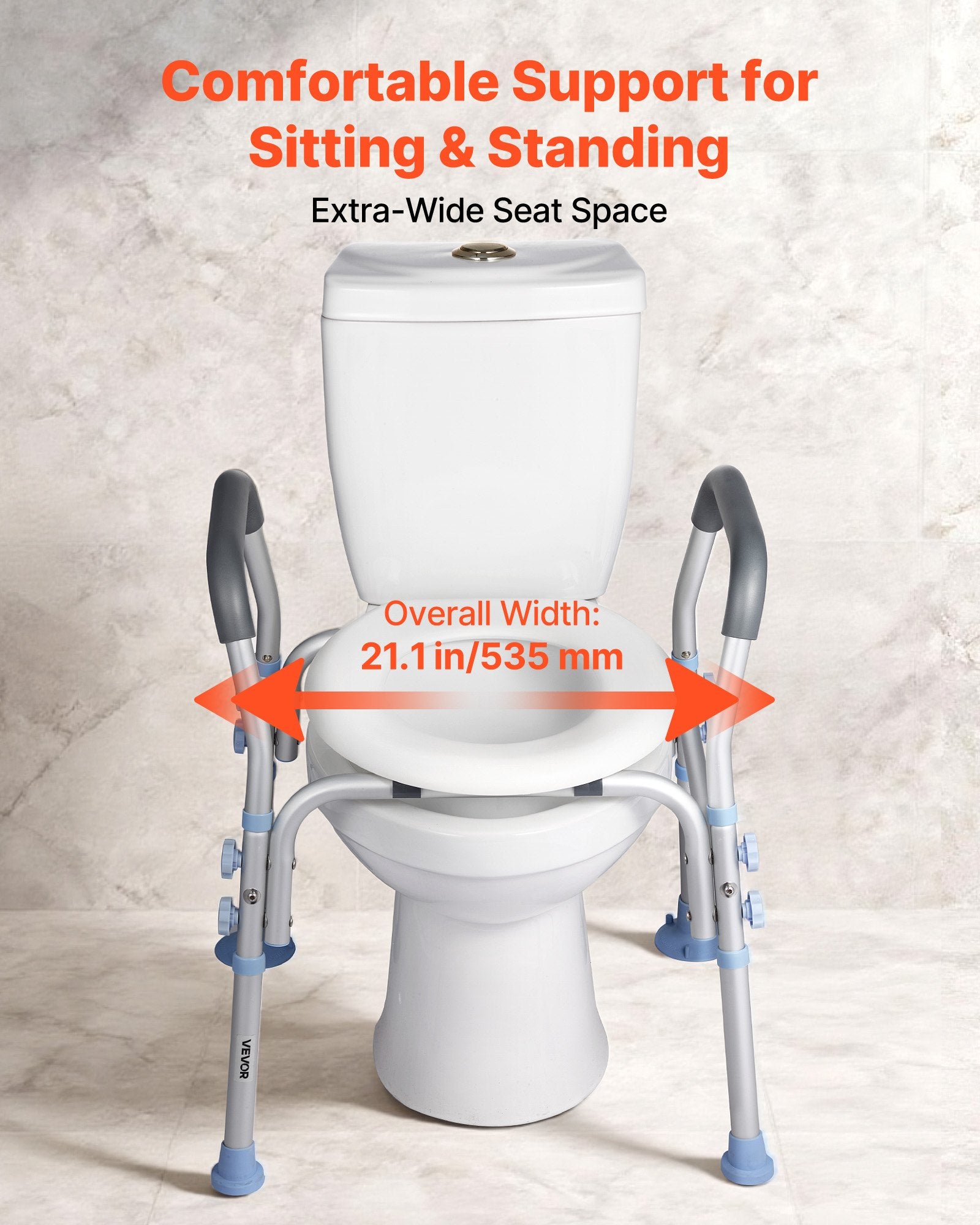 Paaukštinta tualeto sėdynė VEVOR XZY401, 136 kg apkrova