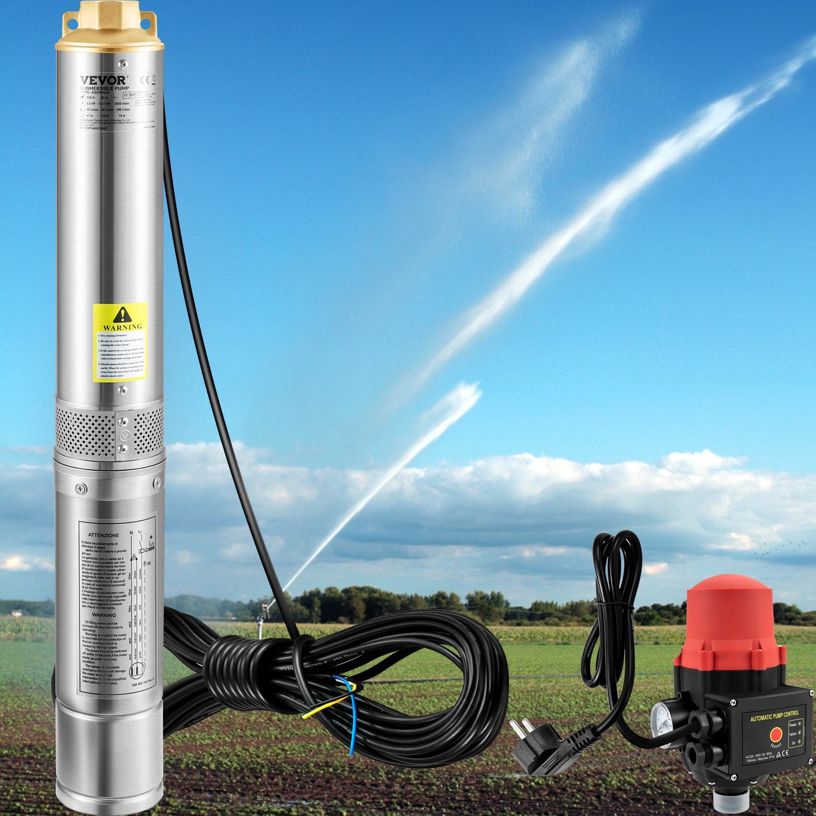 Giluminis vandens siurblys VEVOR 3.5SDM4/11, 750W