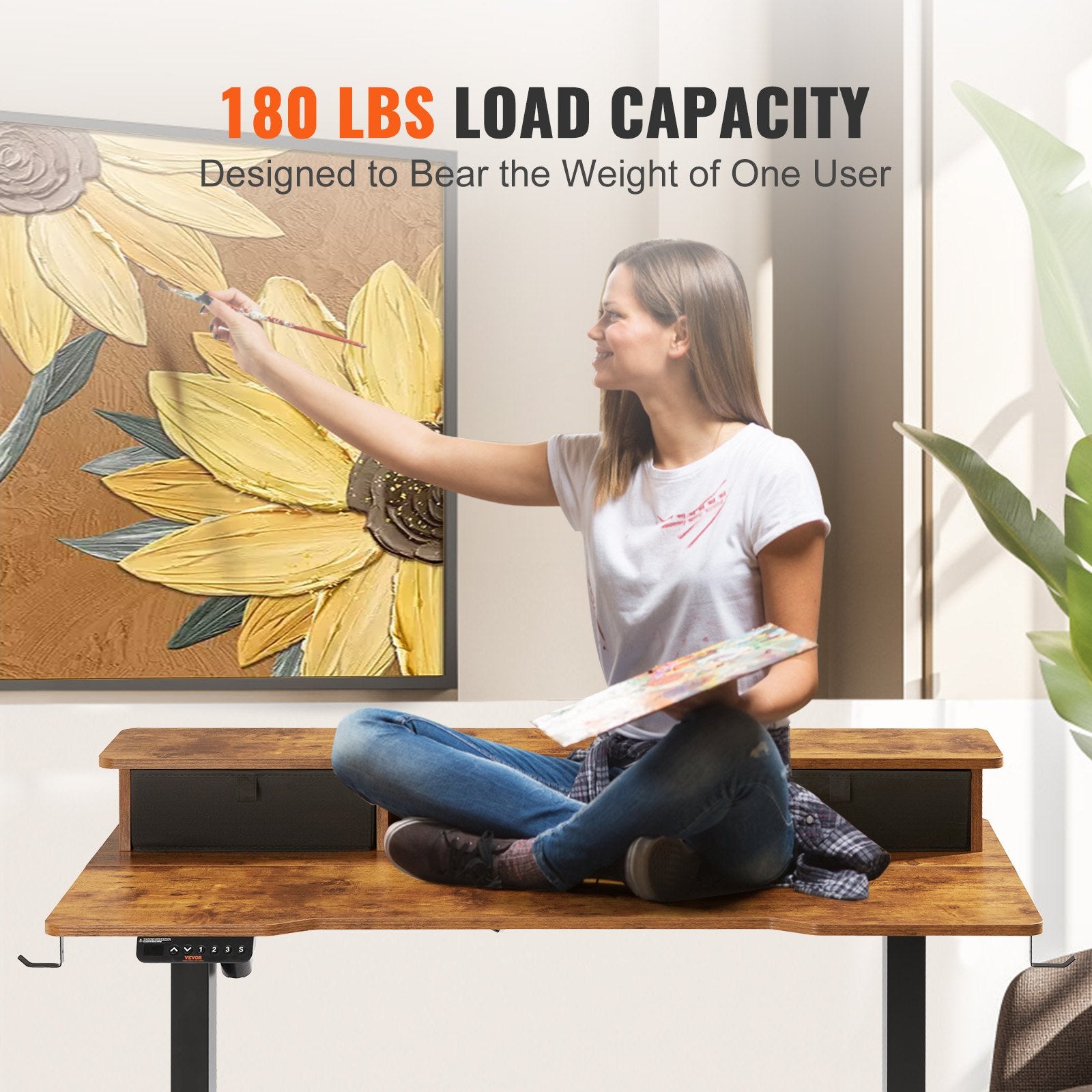 Reguliuojamo aukščio stalas VEVOR ZWE-DDJ-SS-11, 120x60 cm