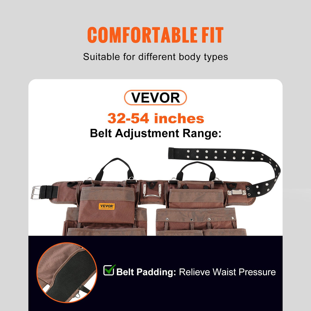 Įrankių diržas VEVOR ZL-GJD-0200, 19 kišenių