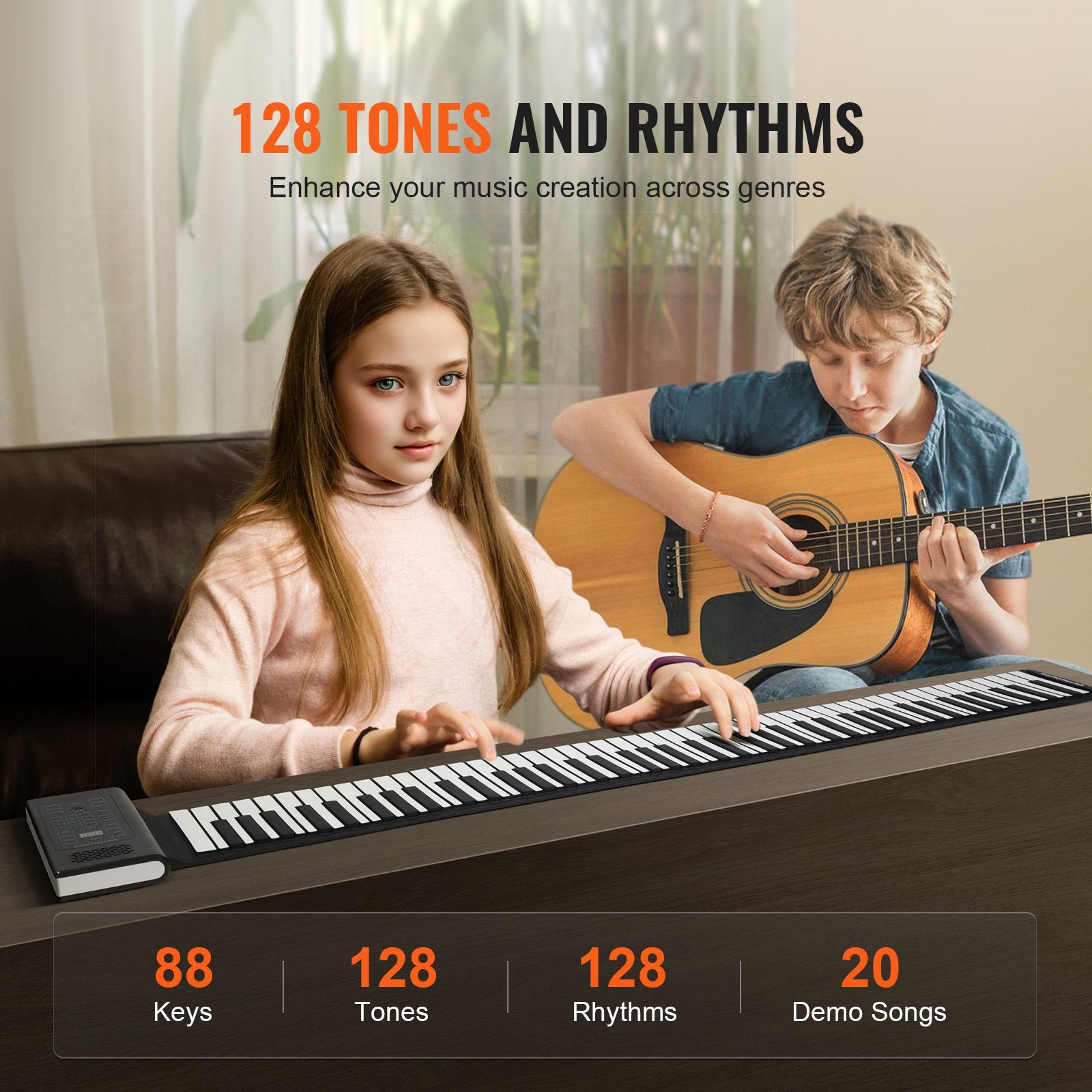 Susukamas pianinas VEVOR BR-A-88, 88 klavišai