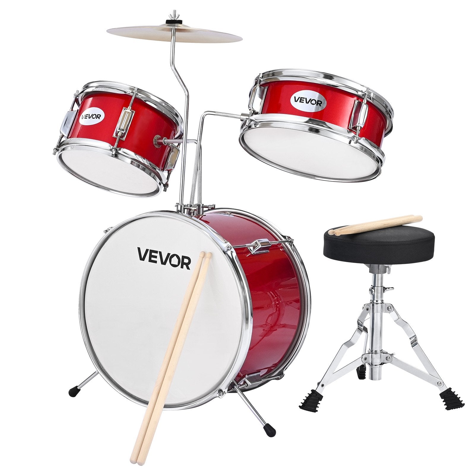 Vaikiškas būgnų komplektas VEVOR SH-001-RD, 3 dalių