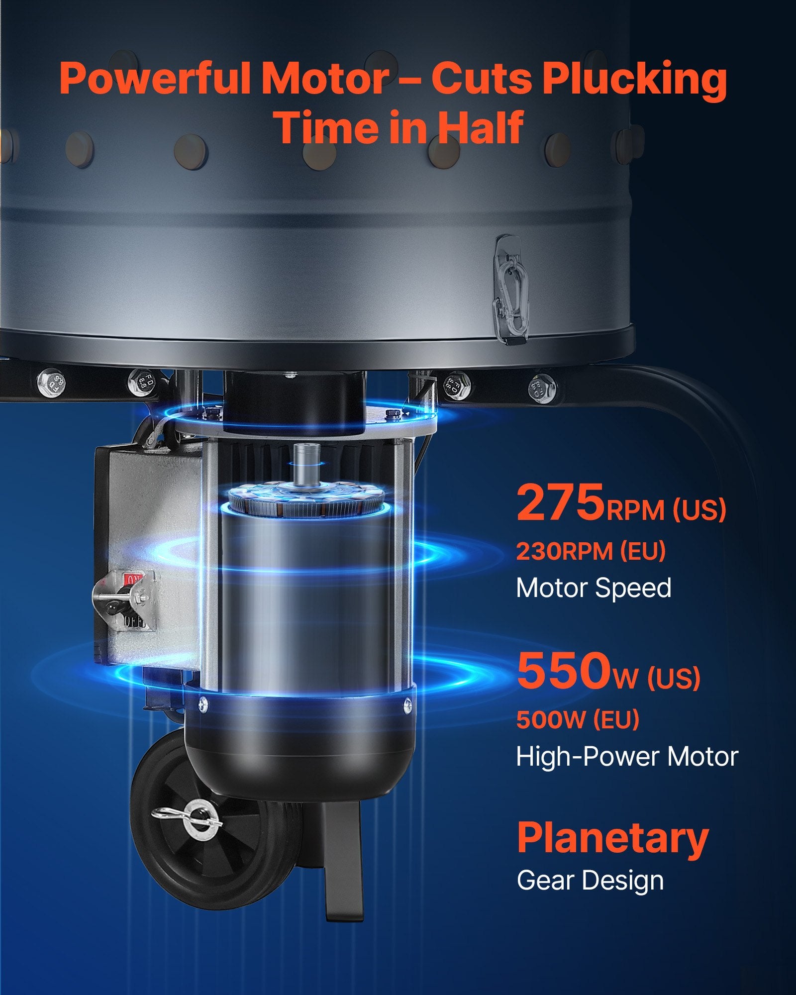 Naminių paukščių pešimo mašina VEVOR TM400BS/2, 500 W
