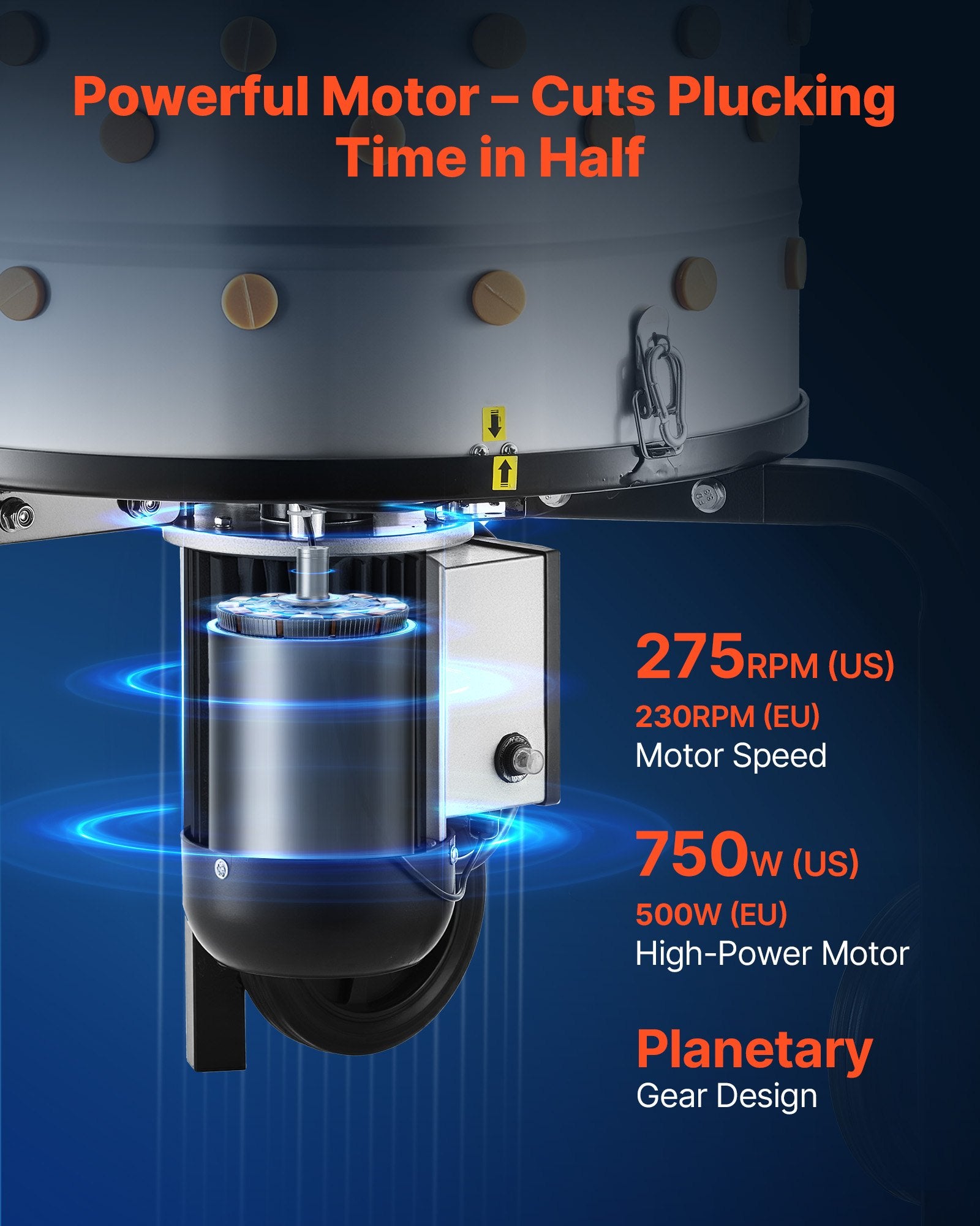 Elektrinė paukščių pešimo mašina VEVOR TM500BS/2, 900 W