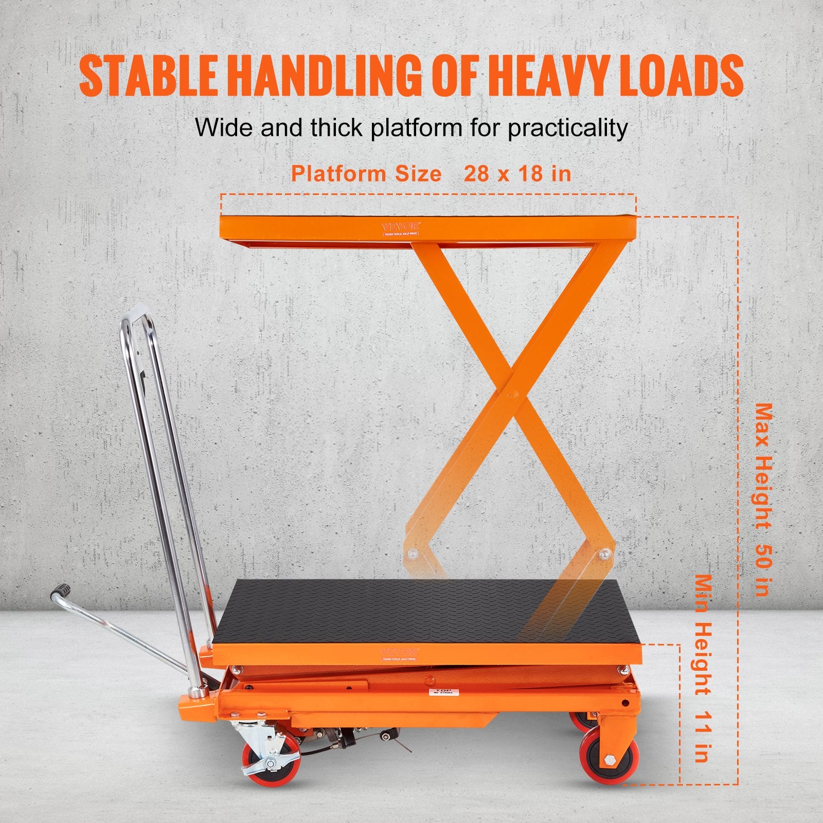 Hidraulinis kėlimo stalas VEVOR TFD15, 150 kg keliamoji galia
