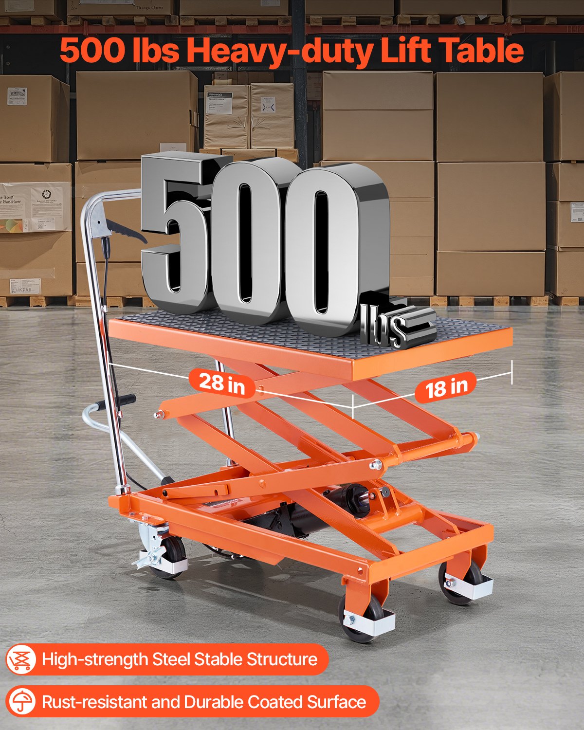 Hidraulinis kėlimo stalas VEVOR TFD20, 226,8 kg keliamoji galia