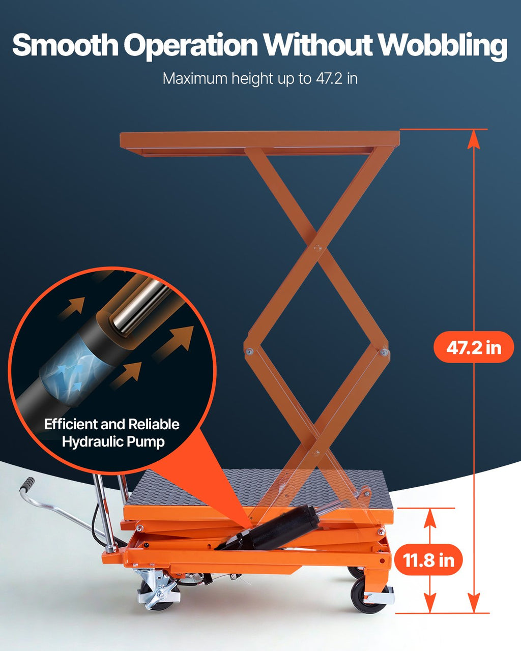 Hidraulinis kėlimo stalas VEVOR TFD20, 226,8 kg keliamoji galia