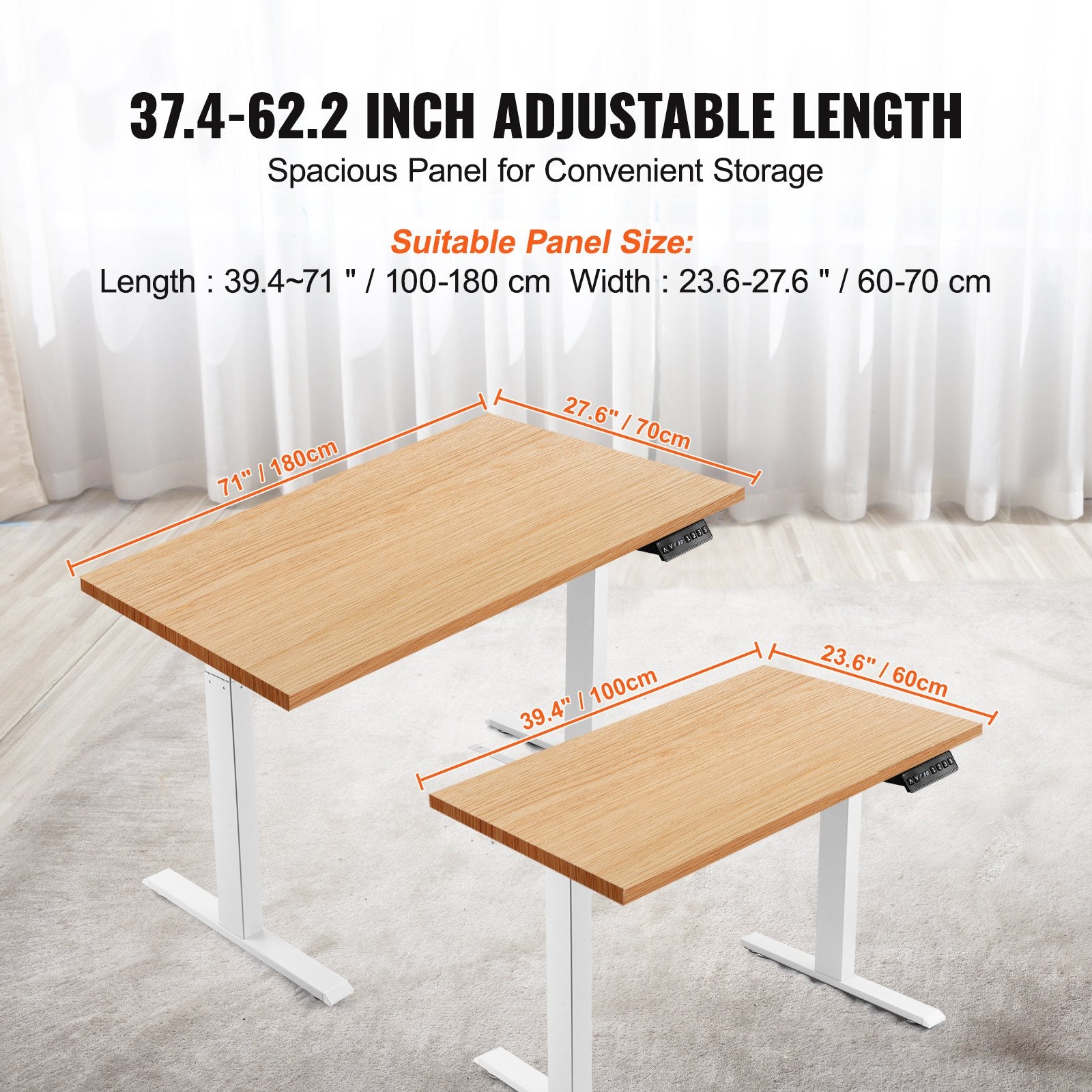Reguliuojamo aukščio stalo rėmas VEVOR ZW-22, 70–117 cm