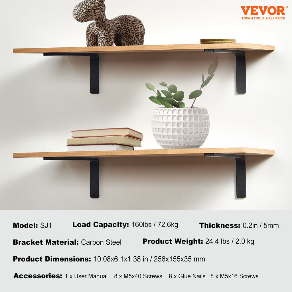 Lentynų laikikliai VEVOR SJ1, 256 x 155 mm, 4 vnt.