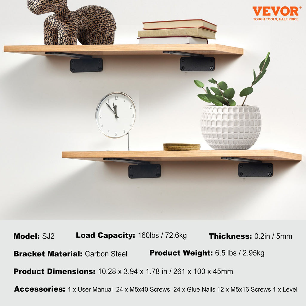 Lentynų laikikliai VEVOR SJ2, 72,6 kg apkrova