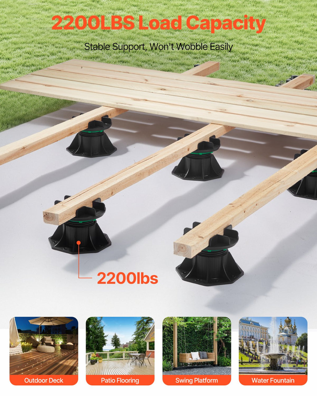Terasos atramos VEVOR G1-J-J05, 997,9 kg apkrova