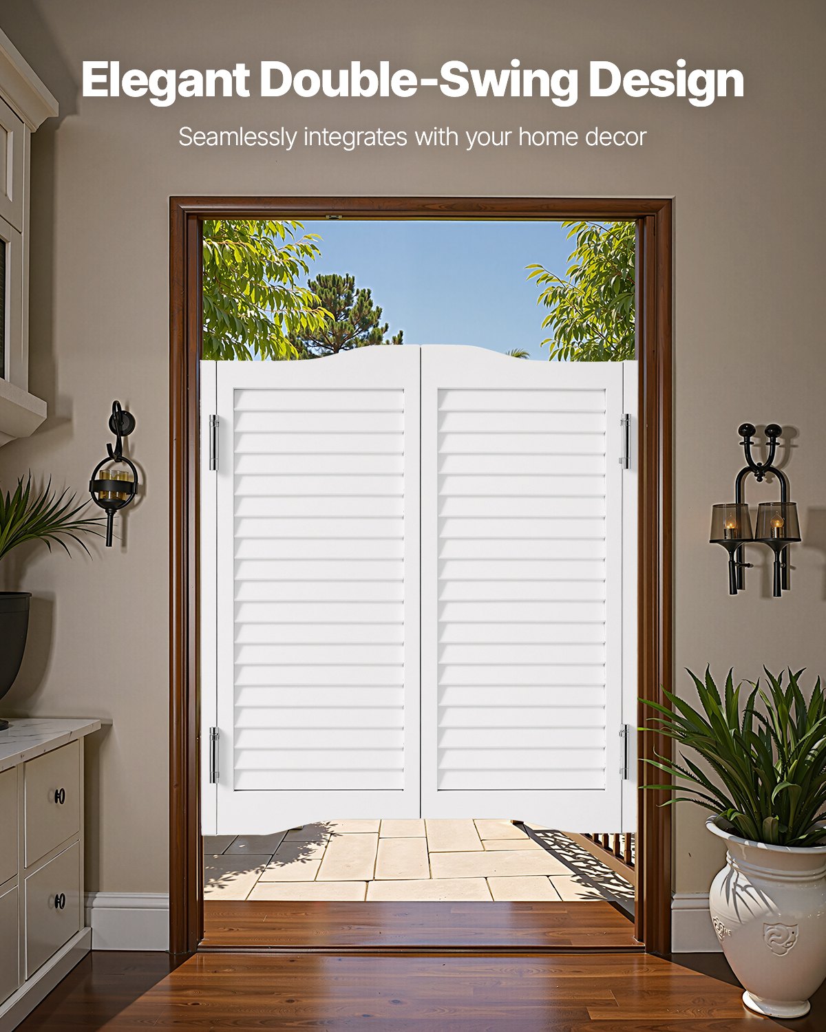 Varstomos kavinės durys VEVOR SS-door2-WH-7, 91,4 x 91,4 cm