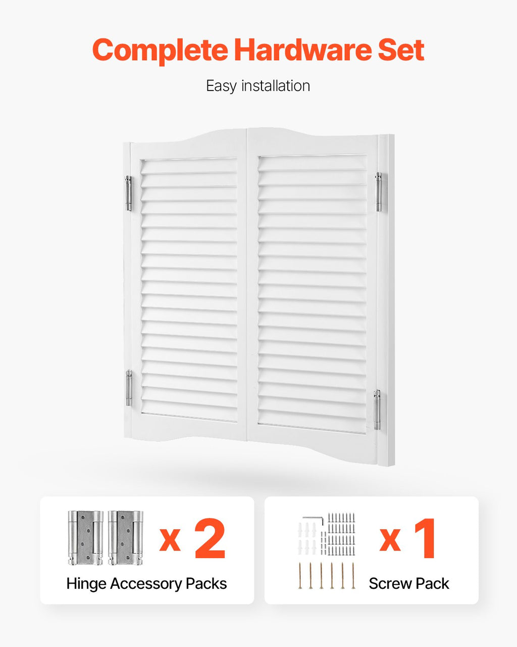 Varstomos kavinės durys VEVOR SS-door2-WH-7, 91,4 x 91,4 cm