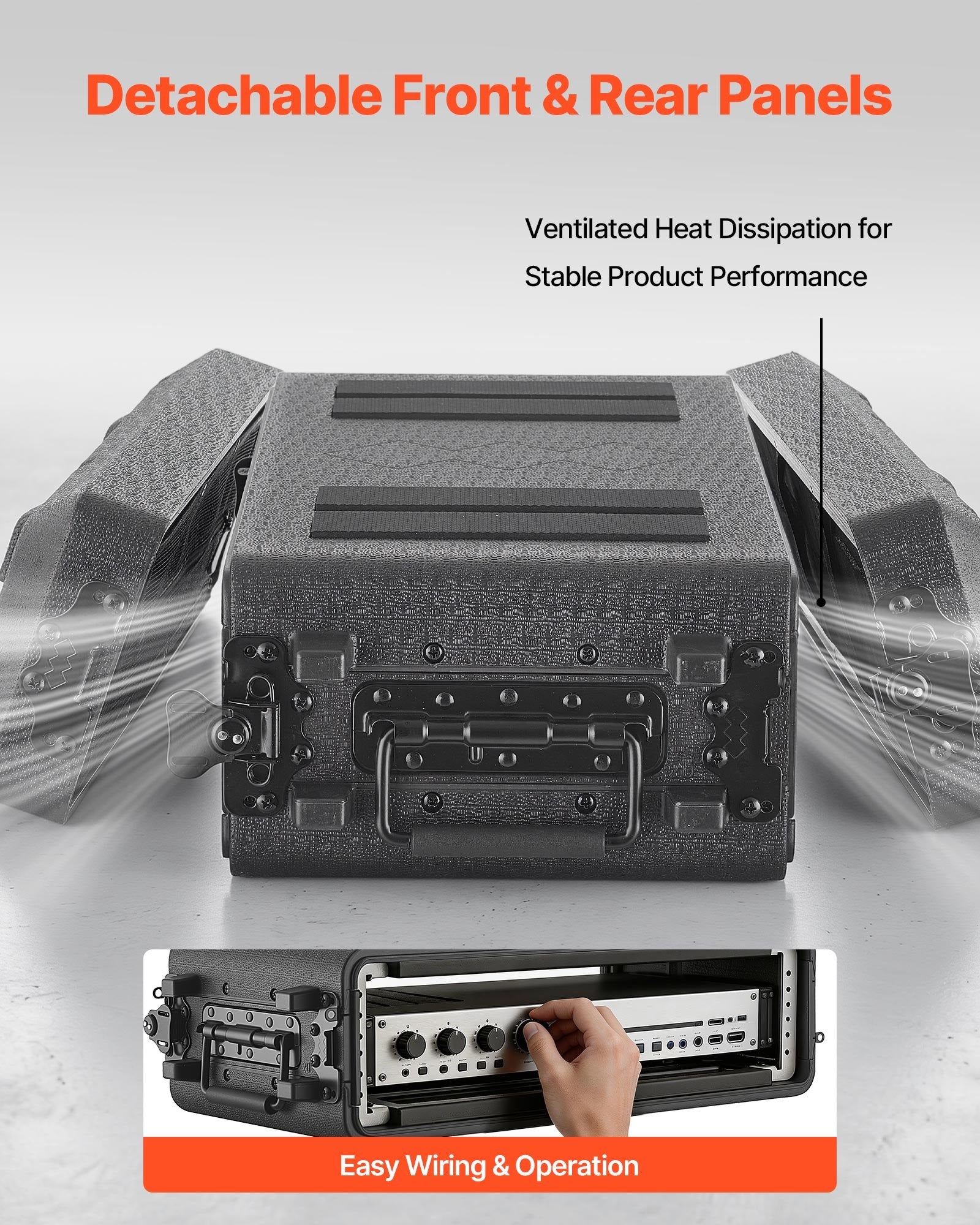 Rack stovo dėklas VEVOR 260-2U, 2U aukščio, 260 mm gylio