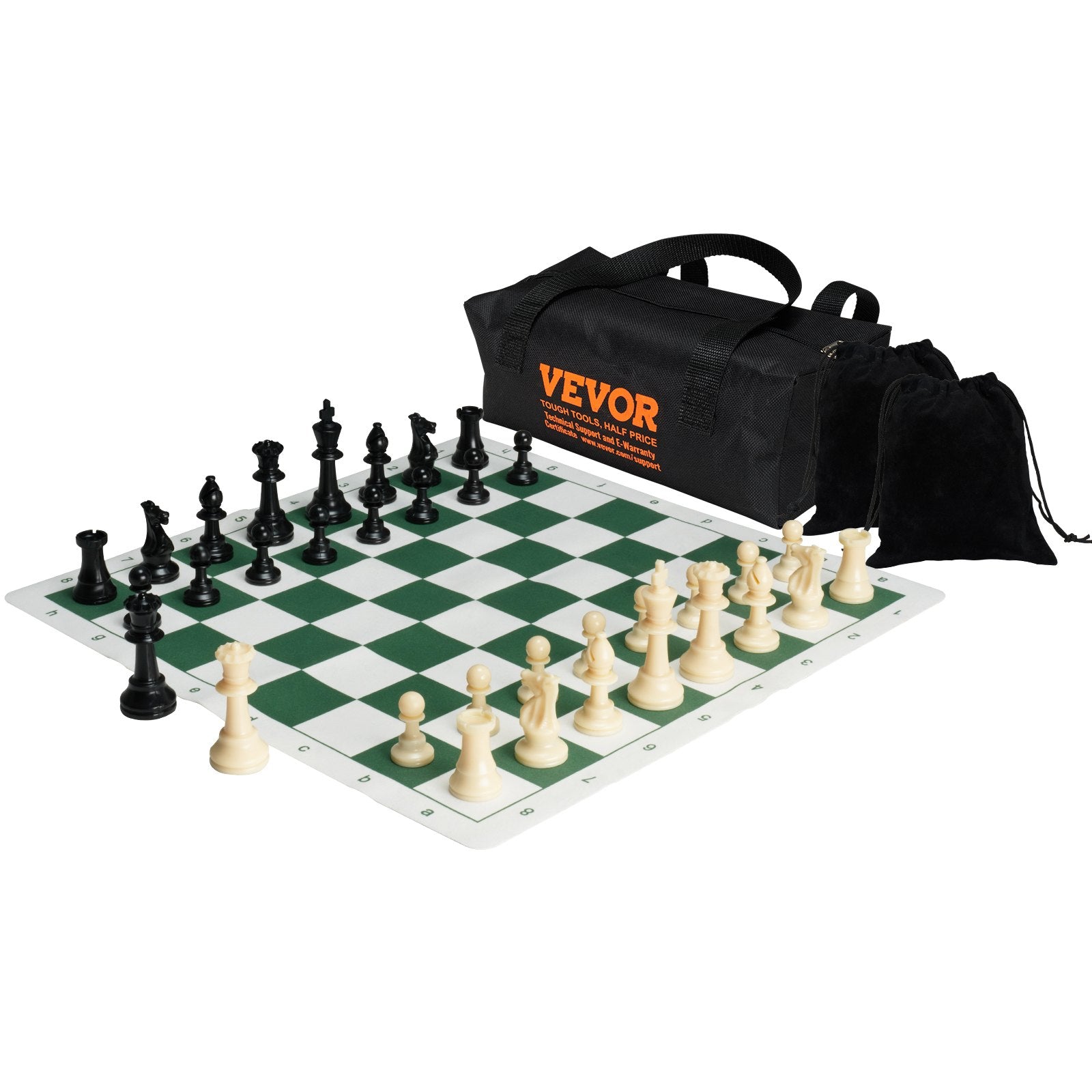 Turnyrinis šachmatų rinkinys VEVOR Weighted Roll-up, 50 cm