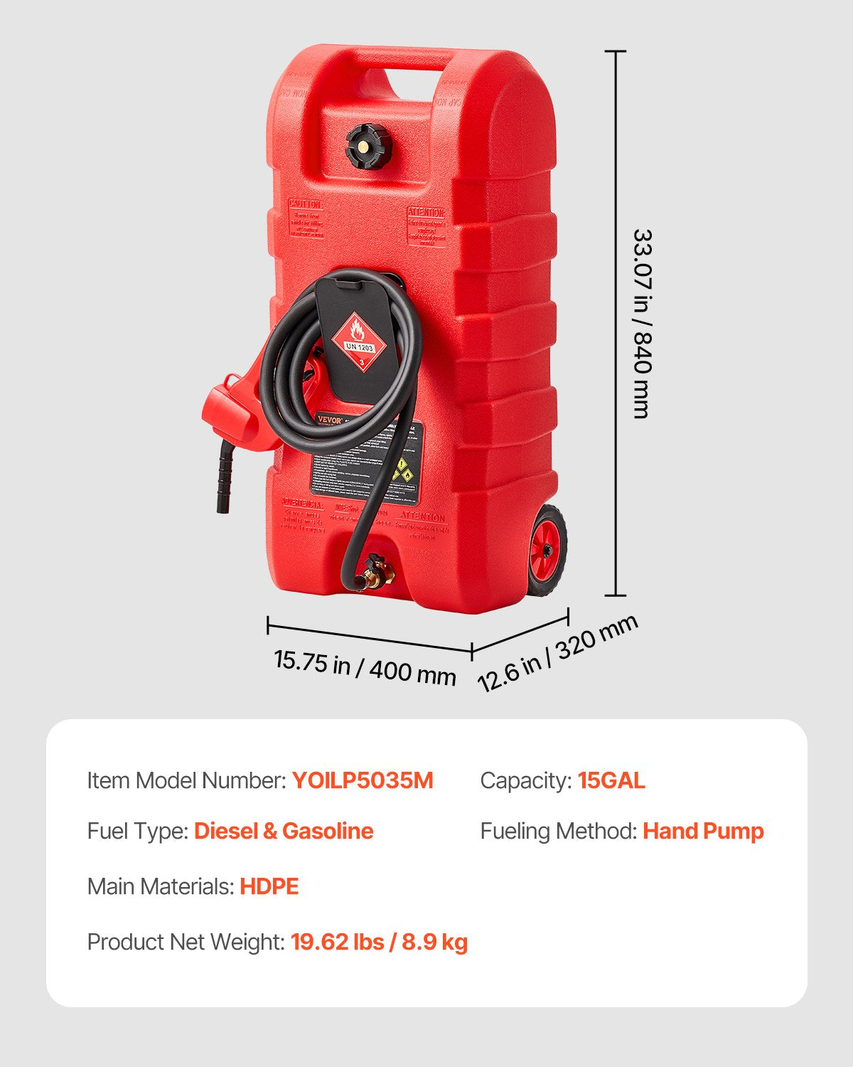 Mobili kuro talpa VEVOR YOILP5035M, 57 l