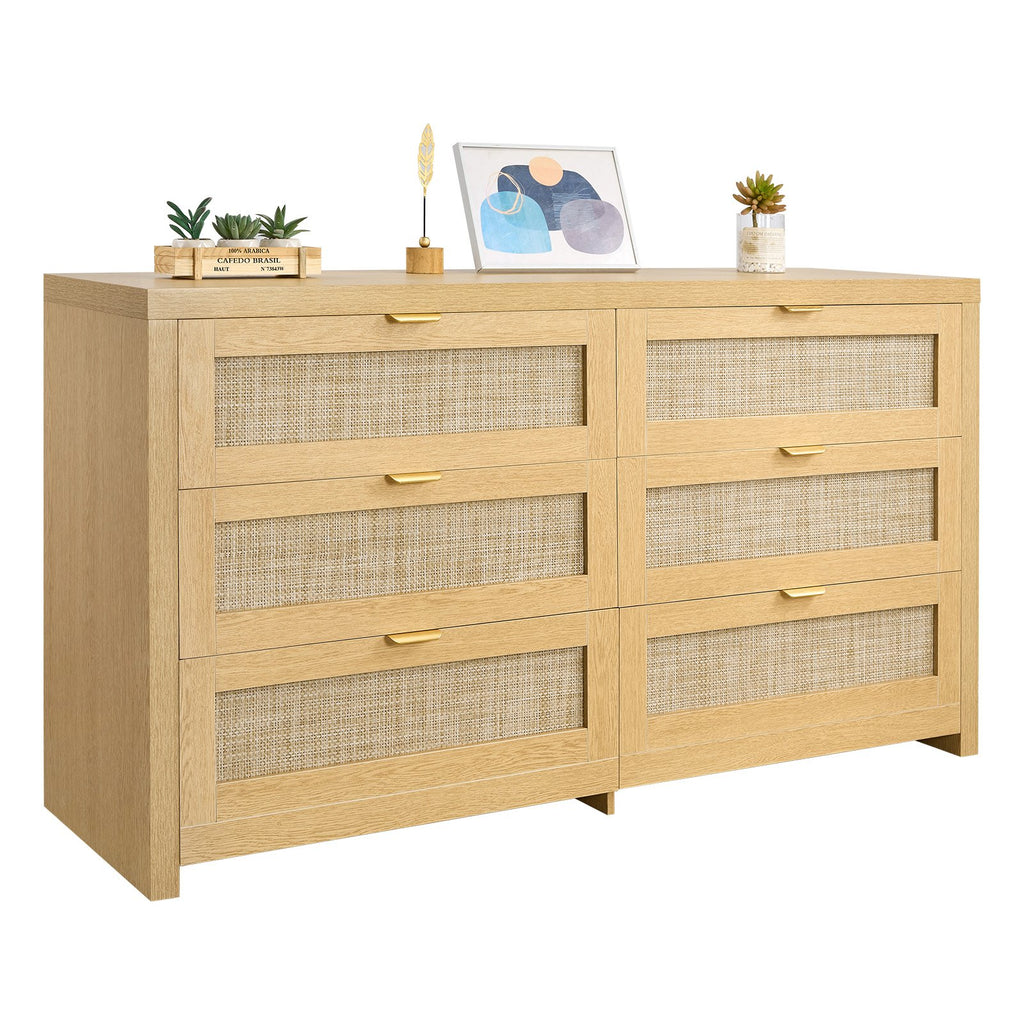 Komoda su ratano apdaila VEVOR KLTC-02, 6 stalčiai