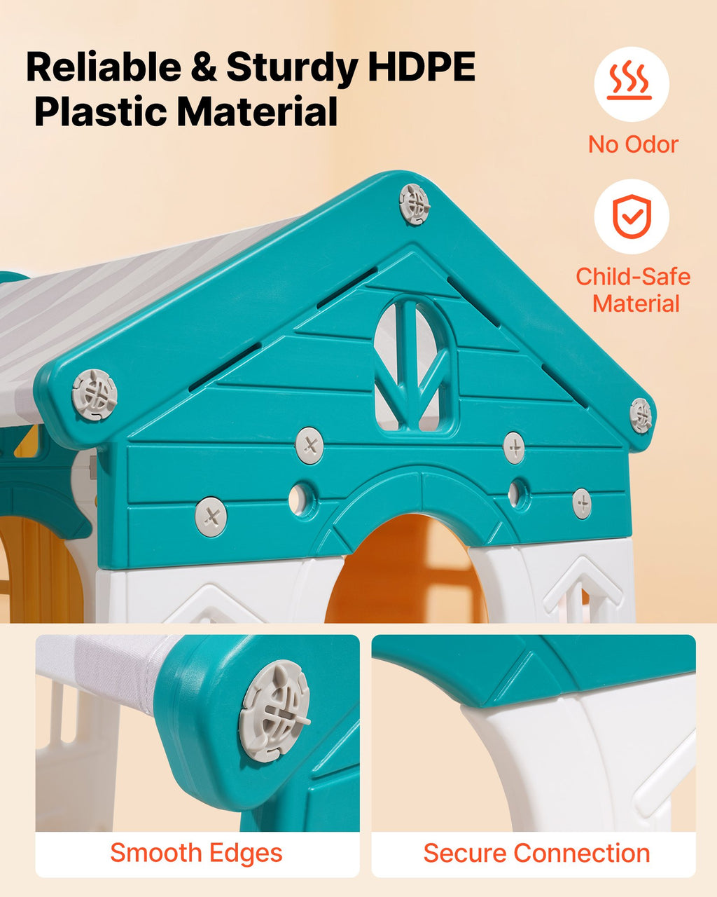 Lauko žaidimų namelis-aikštelė VEVOR LY-2889G, HDPE plastikas