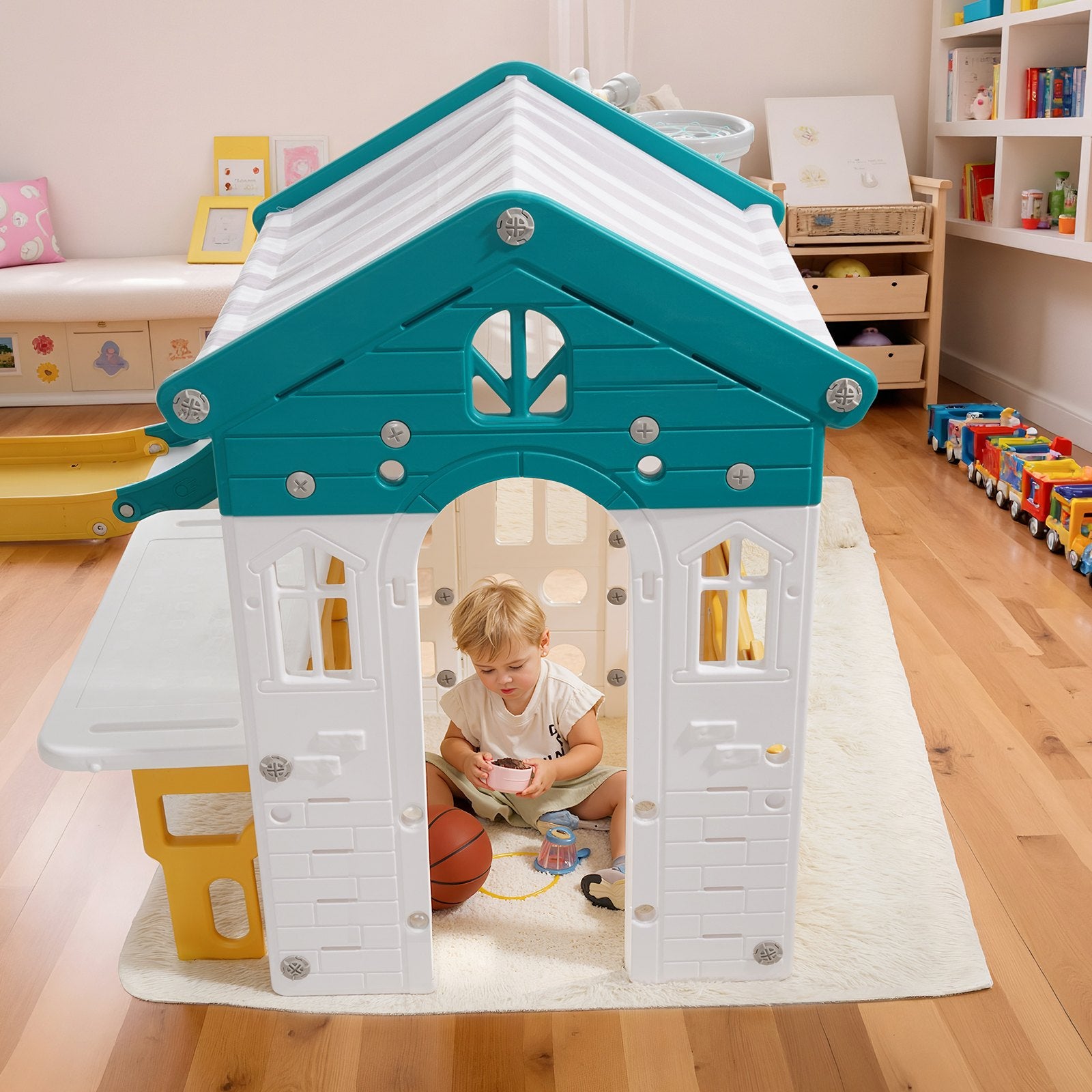 Lauko žaidimų namelis-aikštelė VEVOR LY-2889G, HDPE plastikas