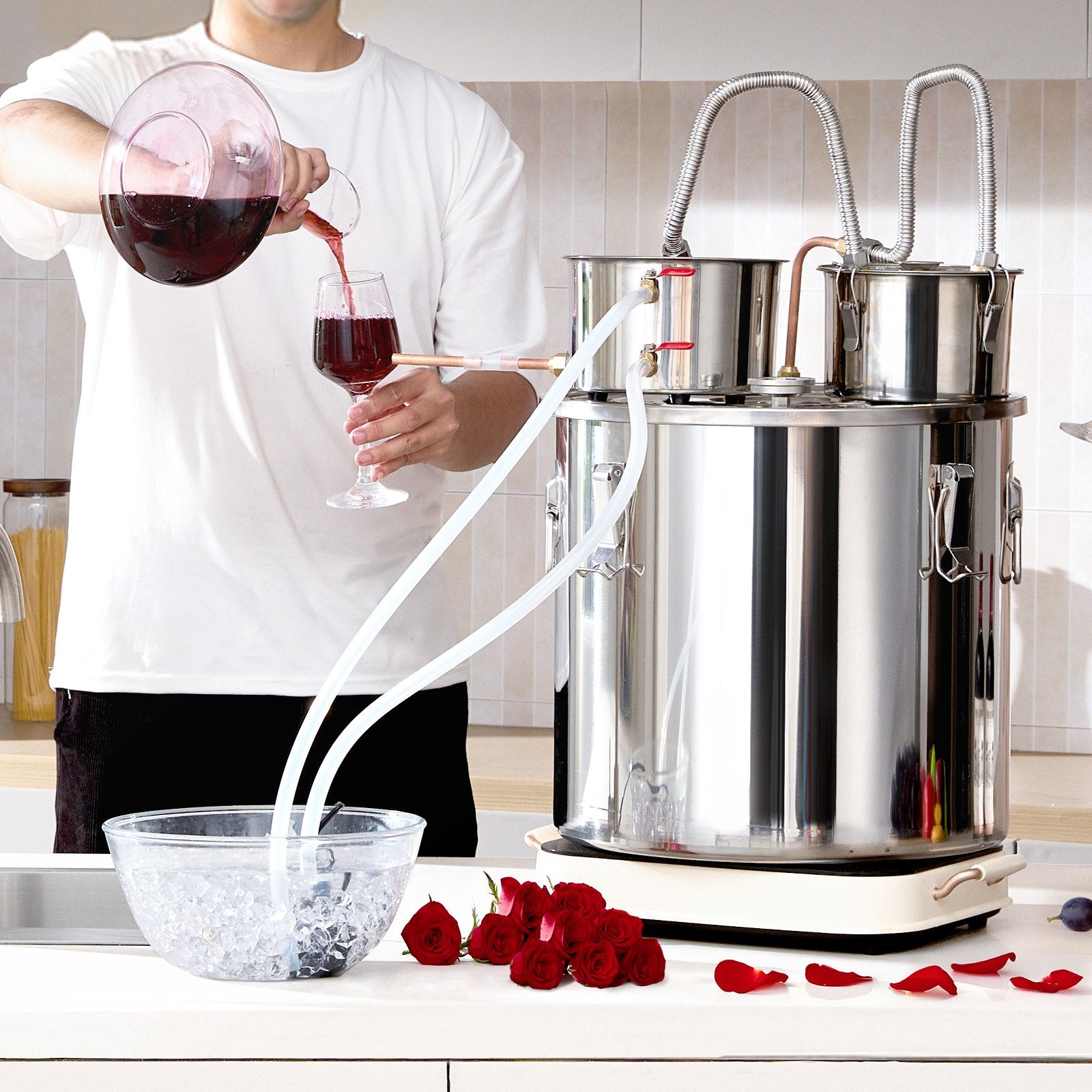 Alkoholio distiliavimo aparatas VEVOR DTDB-50L-U, 50 l