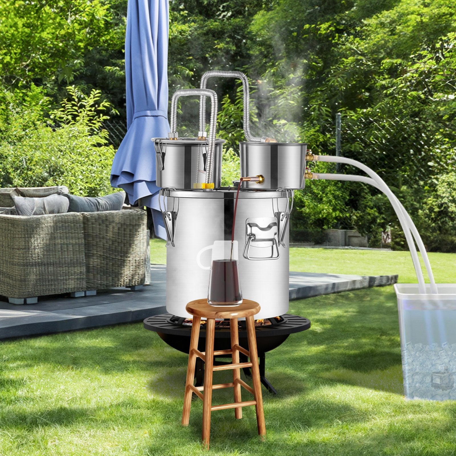 Alkoholio distiliavimo aparatas VEVOR DTDB-50L-U, 50 l