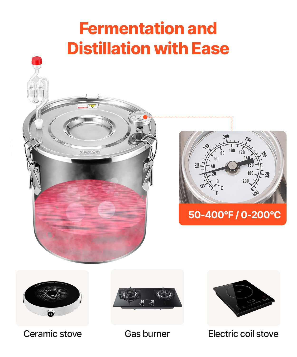 Distiliatorius VEVOR DTDB-20L-U, 19 l